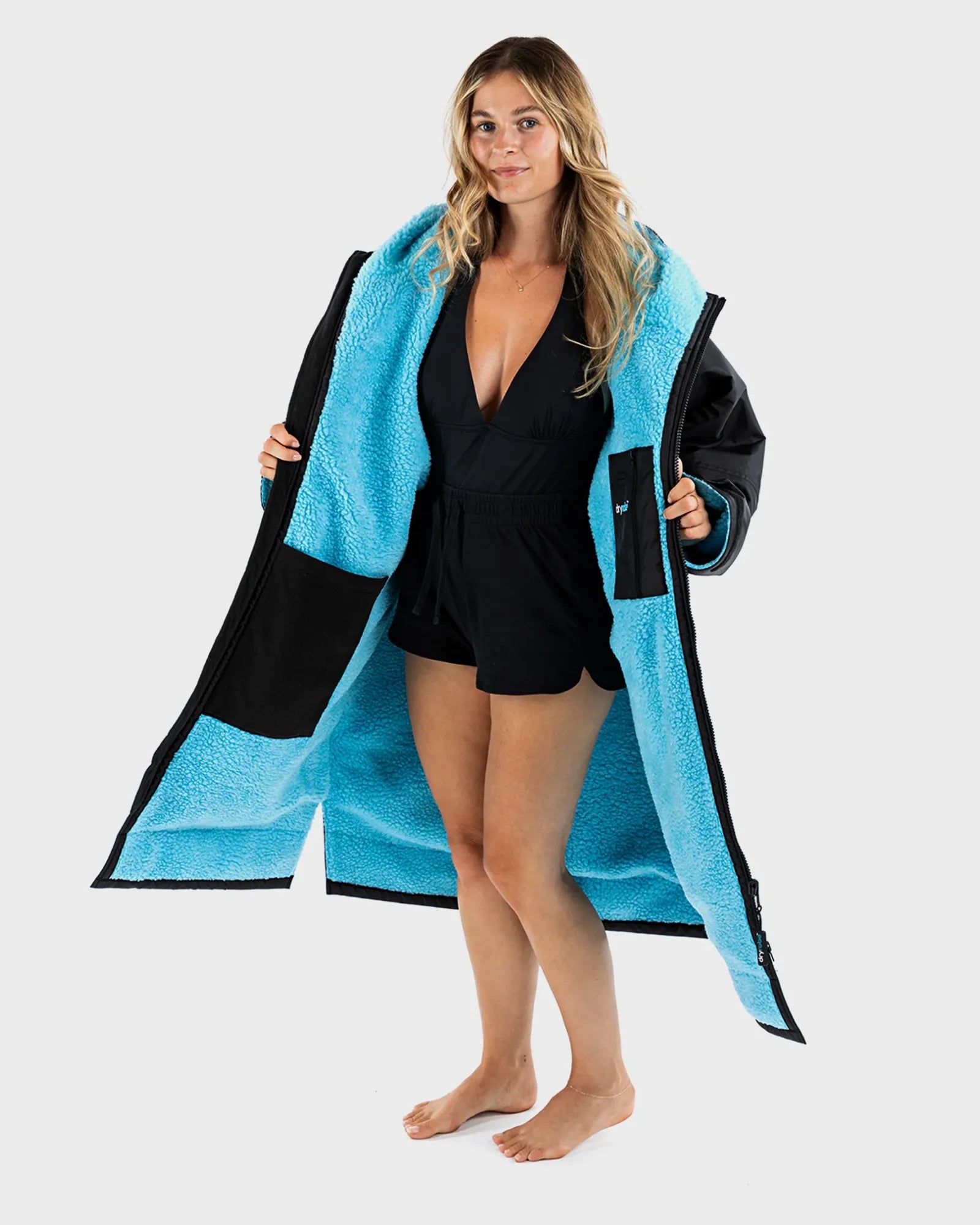 dryrobe Advance Long Sleeve - Black/Blue