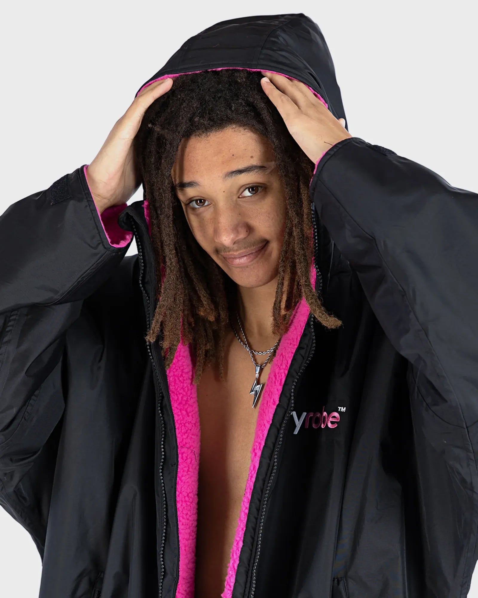 dryrobe Advance Long Sleeve - Black/Pink