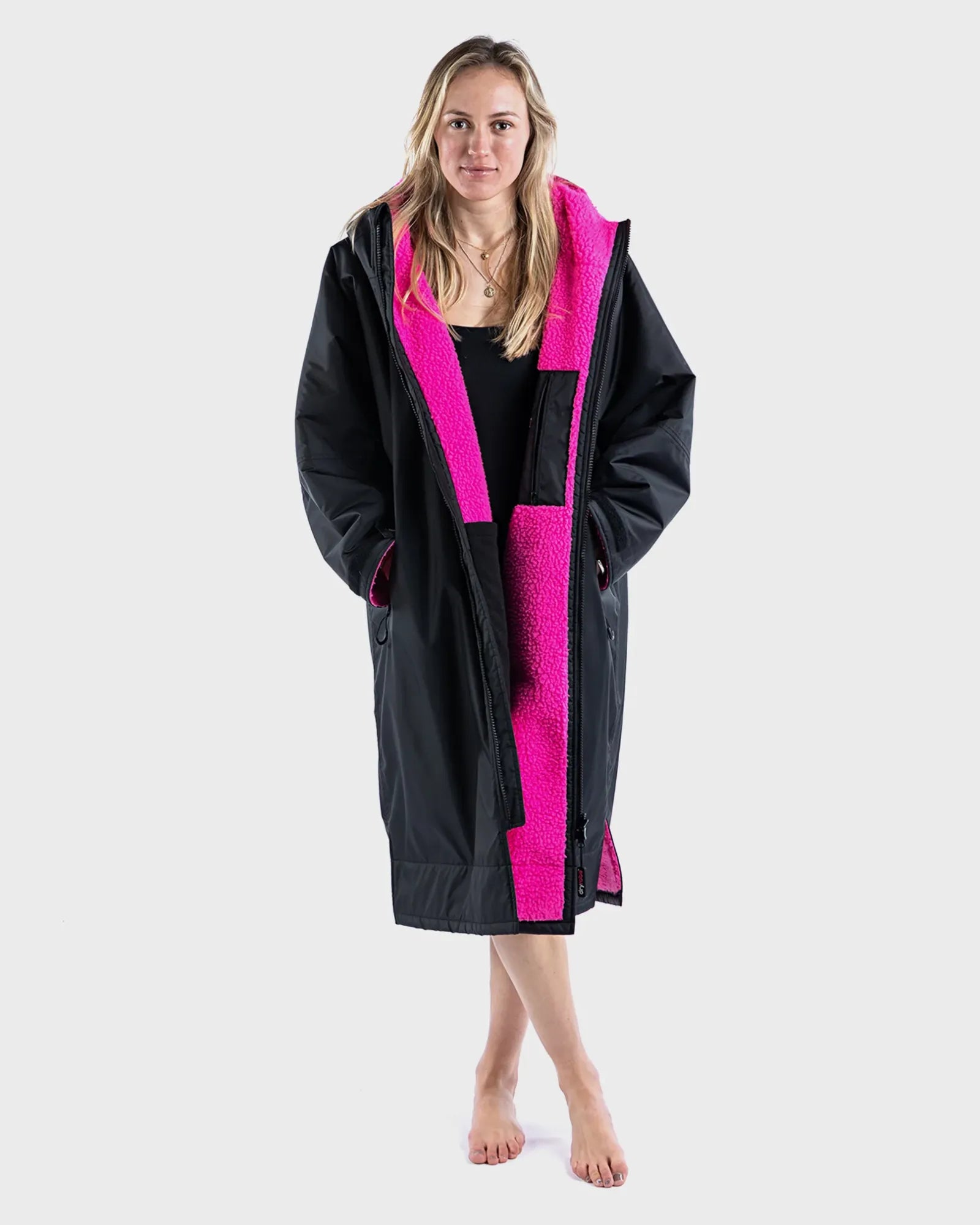 dryrobe Advance Long Sleeve - Black/Pink