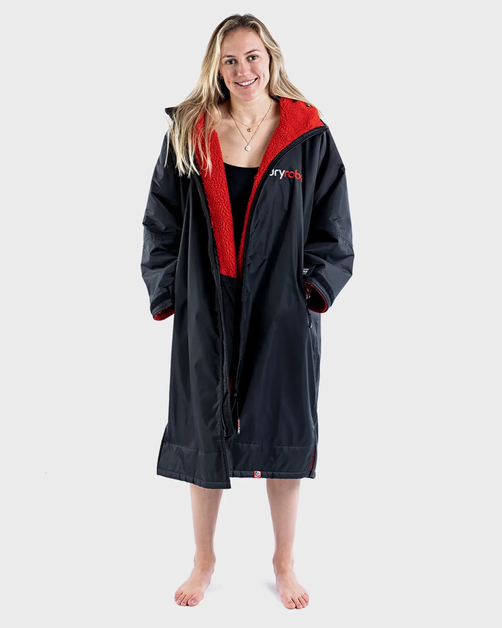 dryrobe Advance Long Sleeve - Black/Red