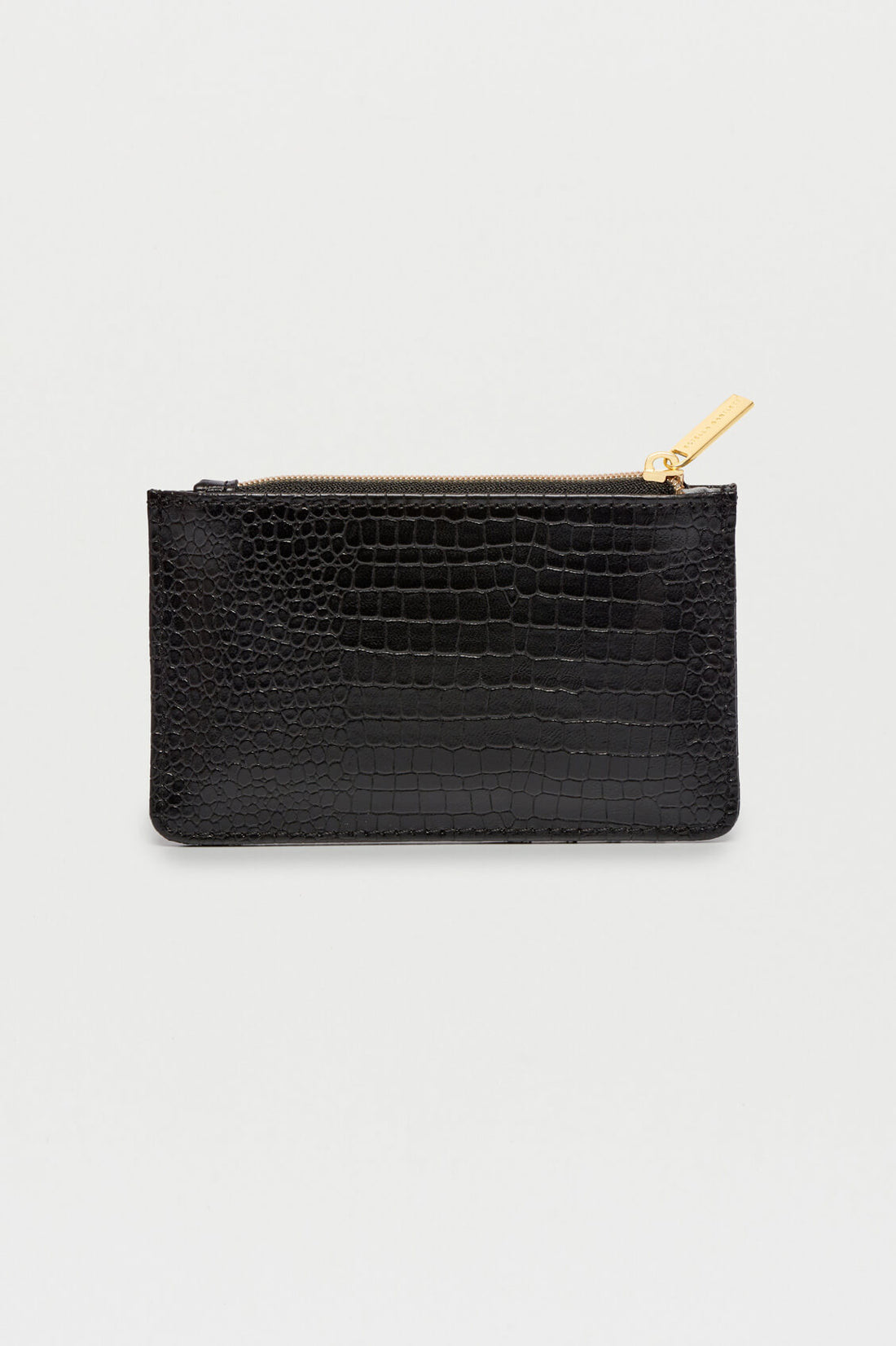 Rectangle Card Purse - Black Croc Embossed