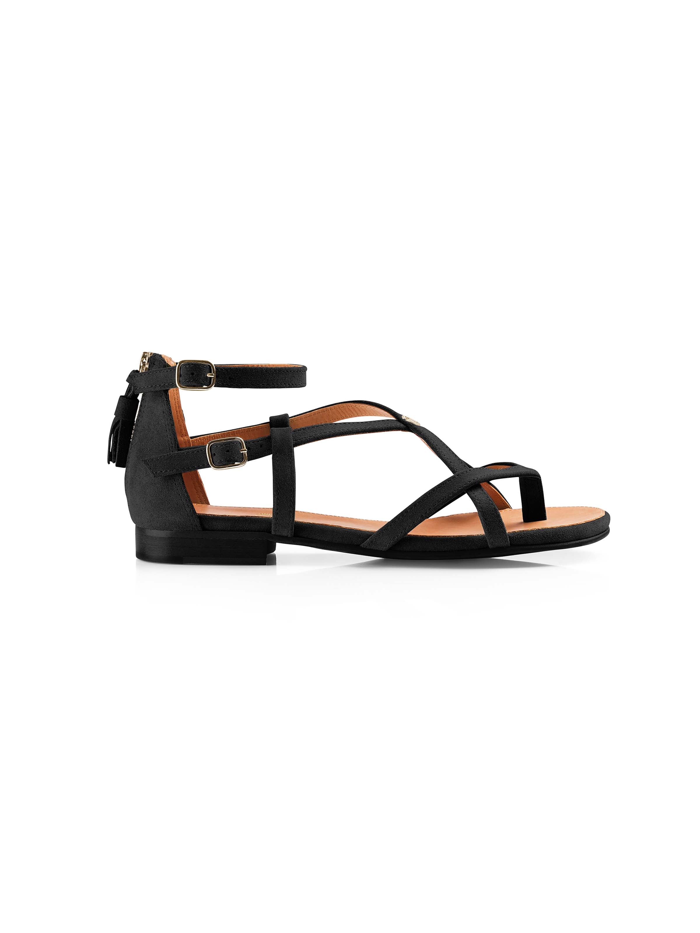 The Brancaster Sandal - Black Suede