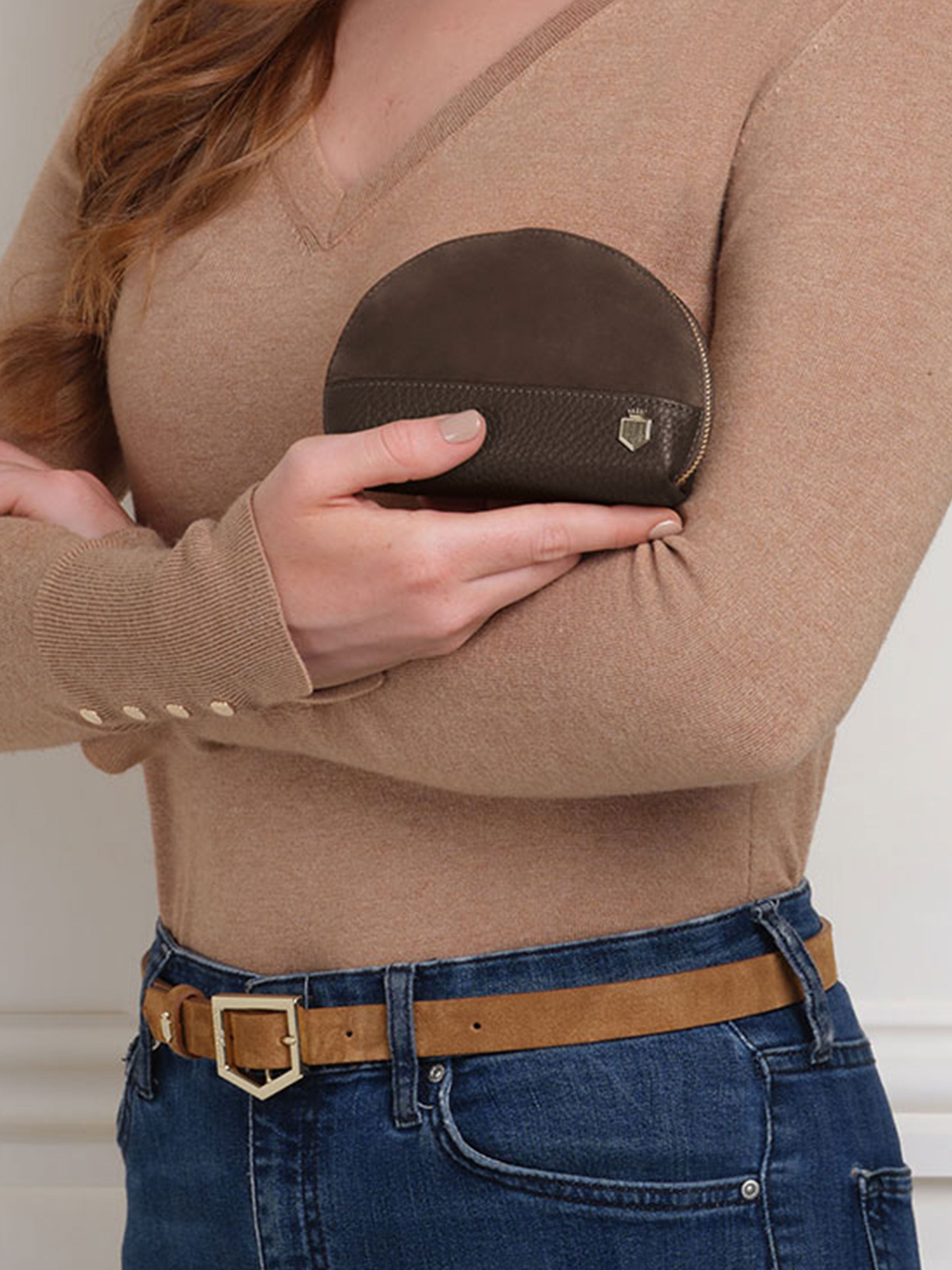 The Chiltern Coin Purse - Chocolate Suede