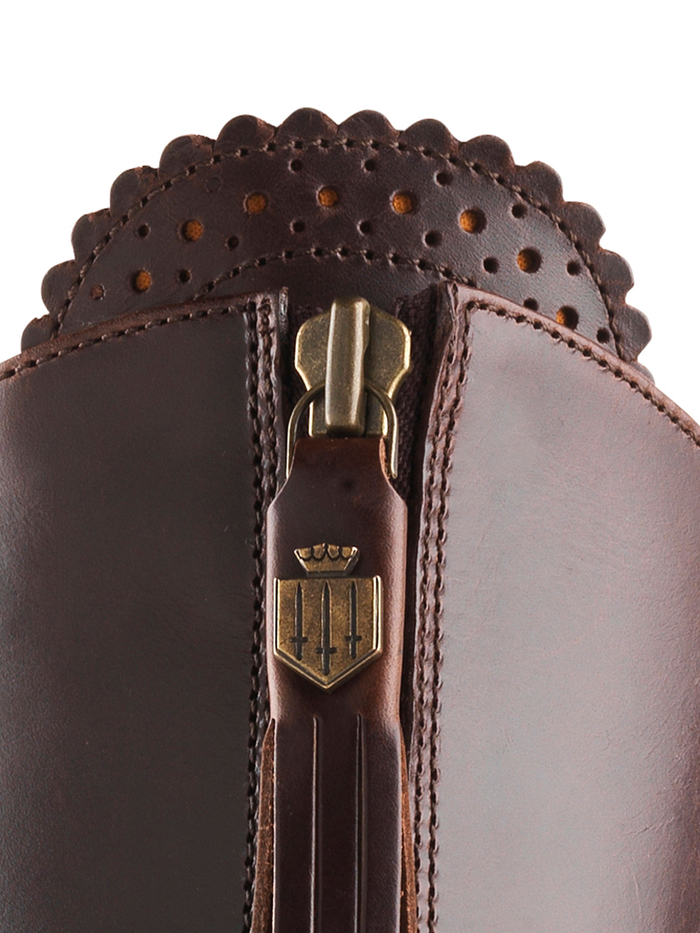 The Heeled Regina Boot - Mahogany Leather
