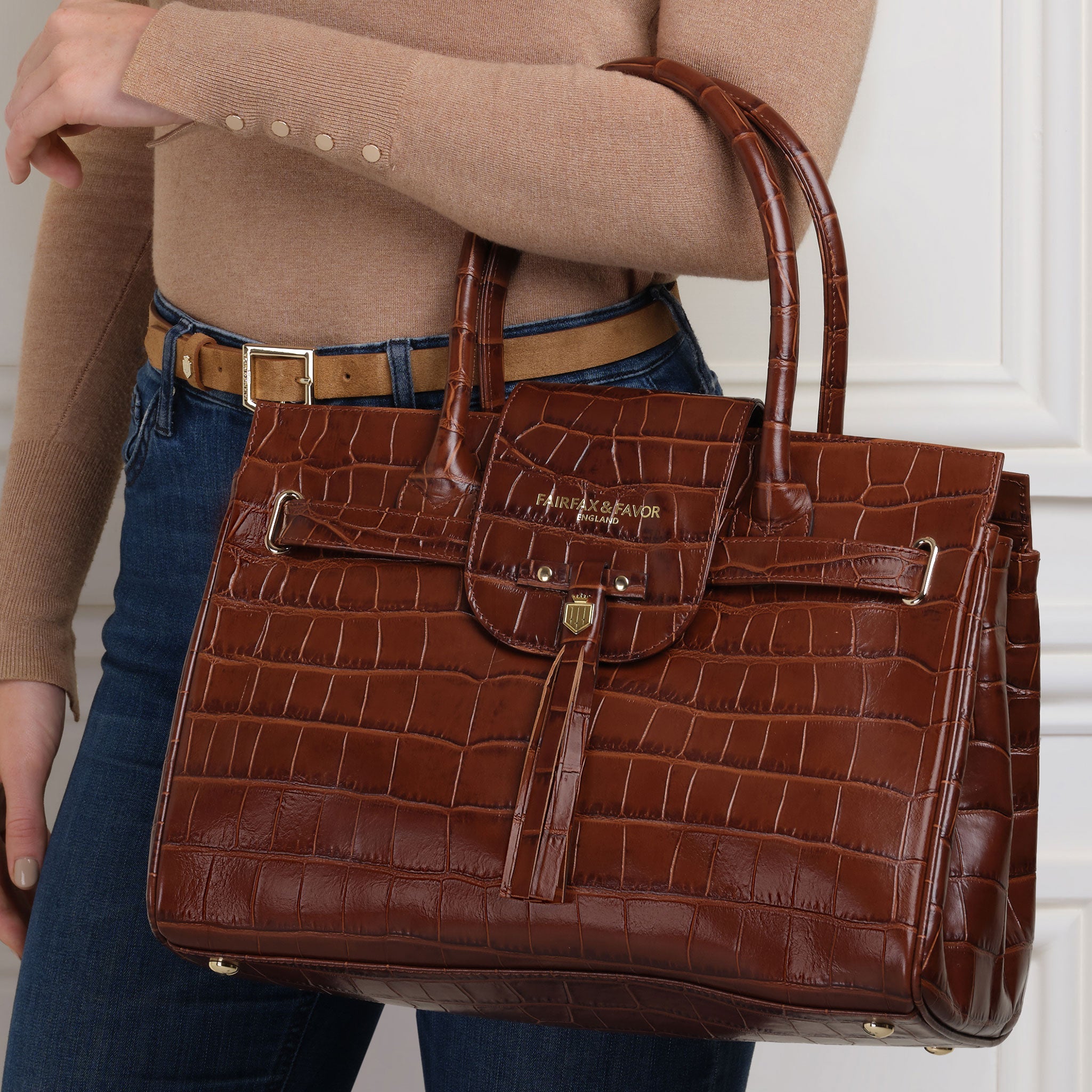 The Windsor Handbag - Conker Leather