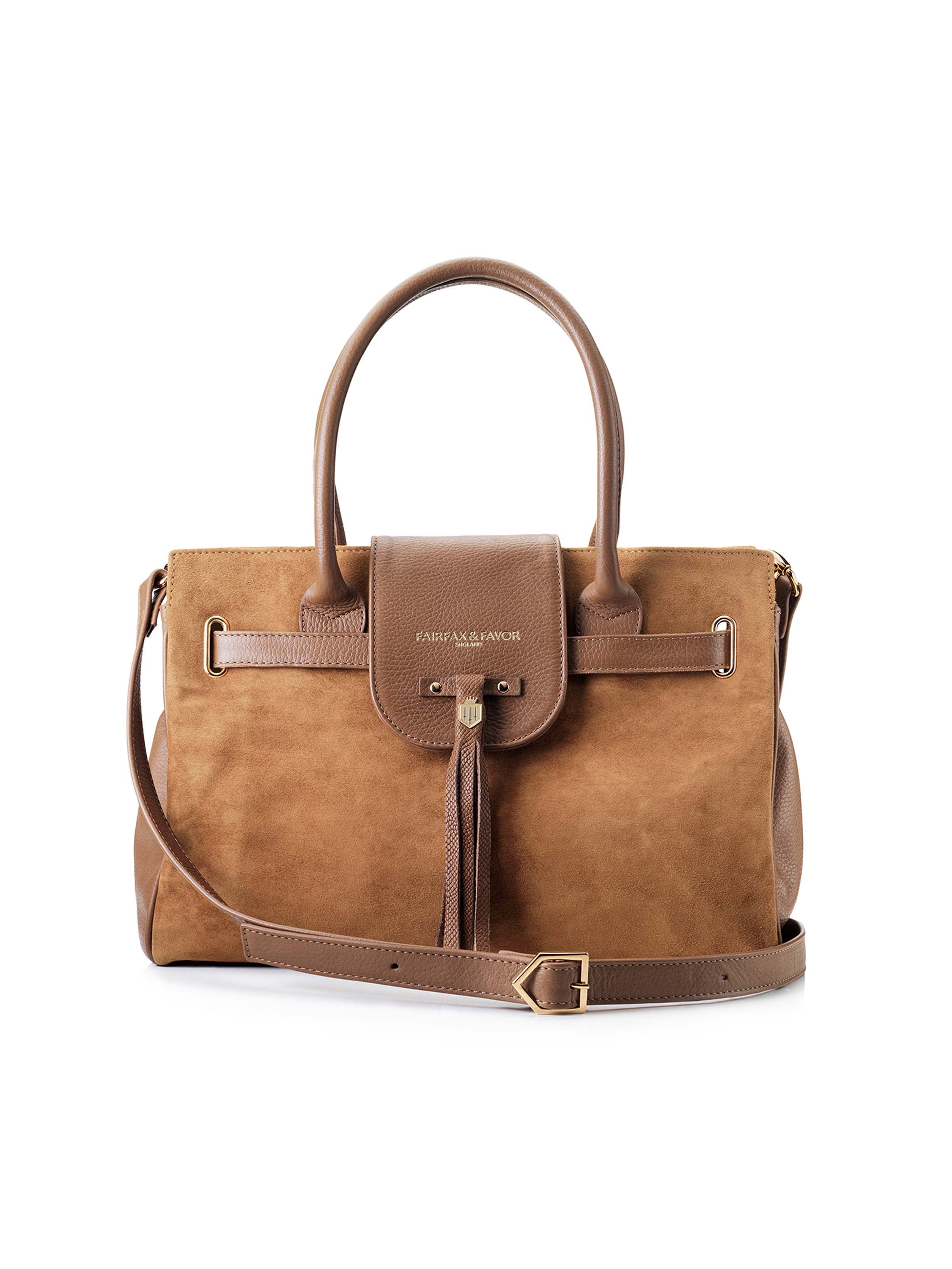 The Windsor Handbag - Tan Suede