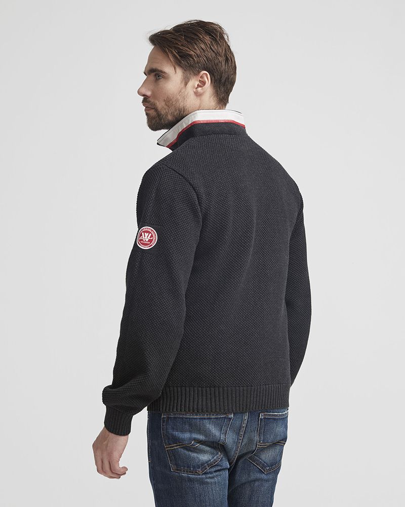 Classic Windproof Knitted Sweater - Black Mel.