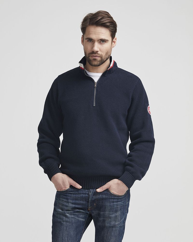 Classic Classic Windproof Knitted Sweater - Navy