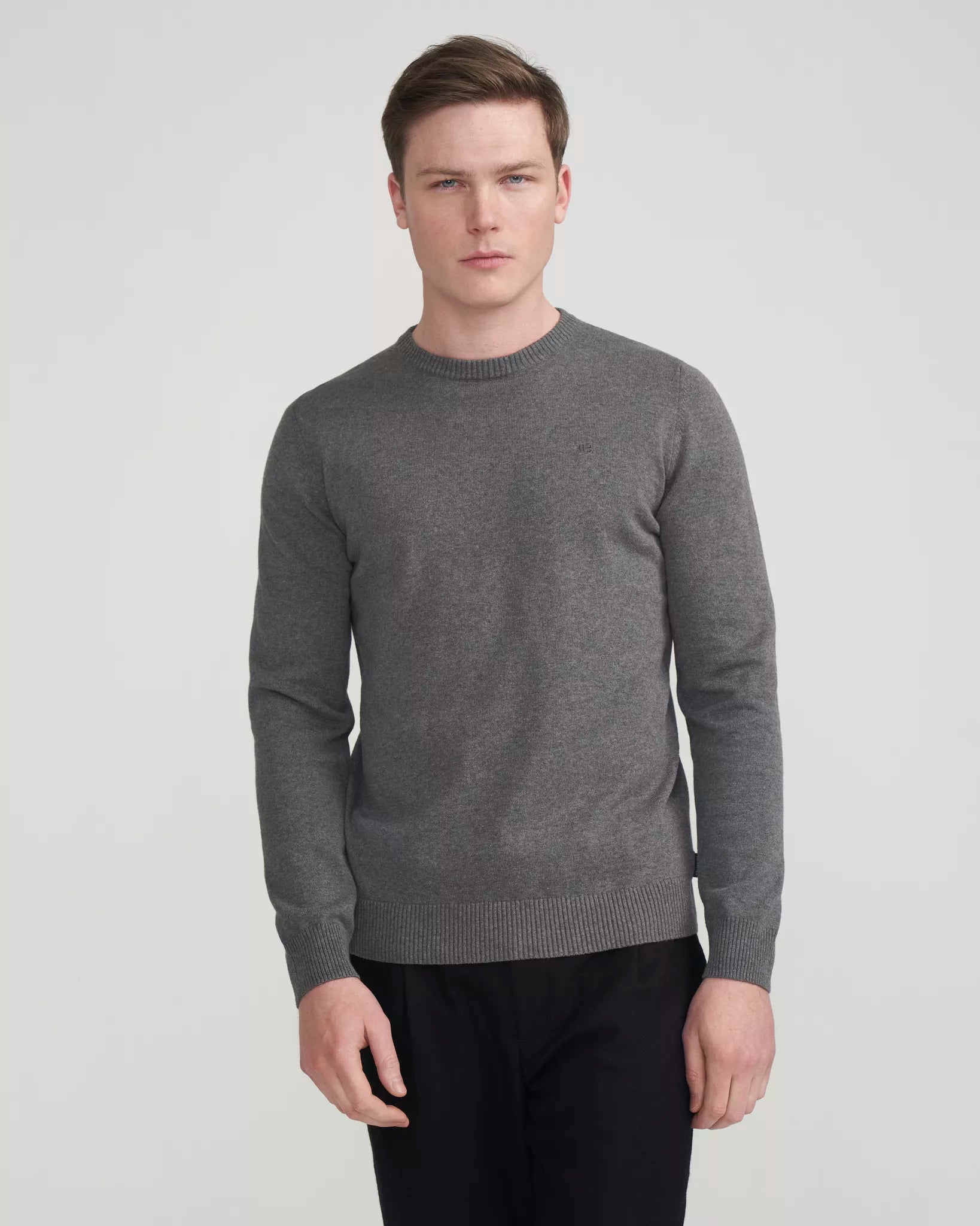 Holger T-neck - Dark Grey Mel.
