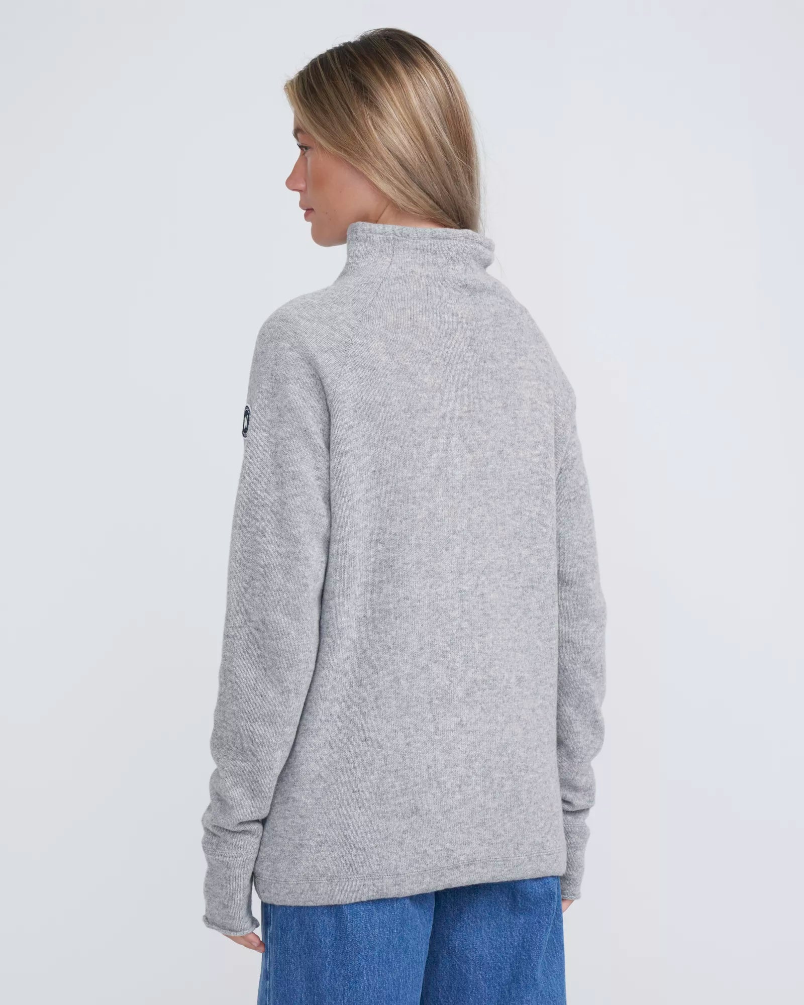 Martina Knitted Windproof Sweater - Grey Mel.