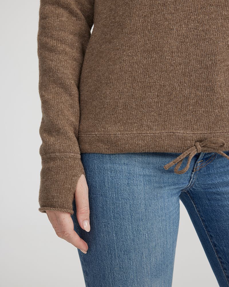 Martina Knitted Windproof Sweater - Walnut