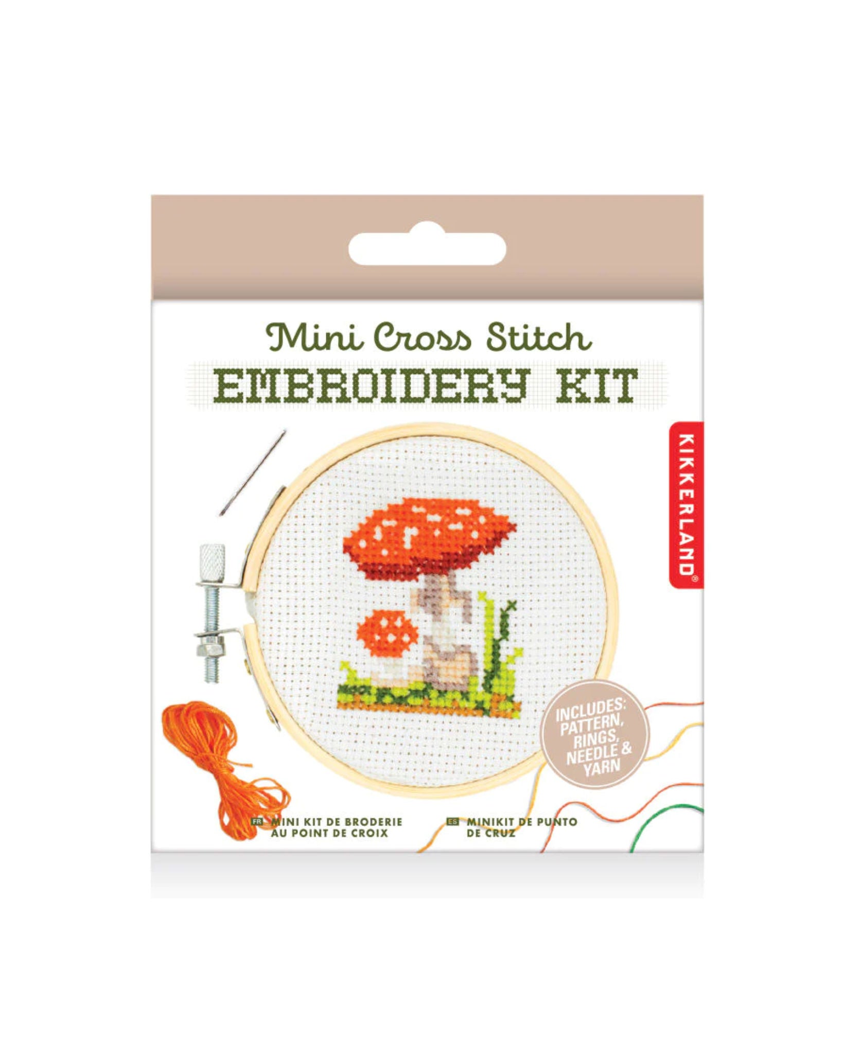 Mini Cross Stitch Embroidery Kit - Mushroom
