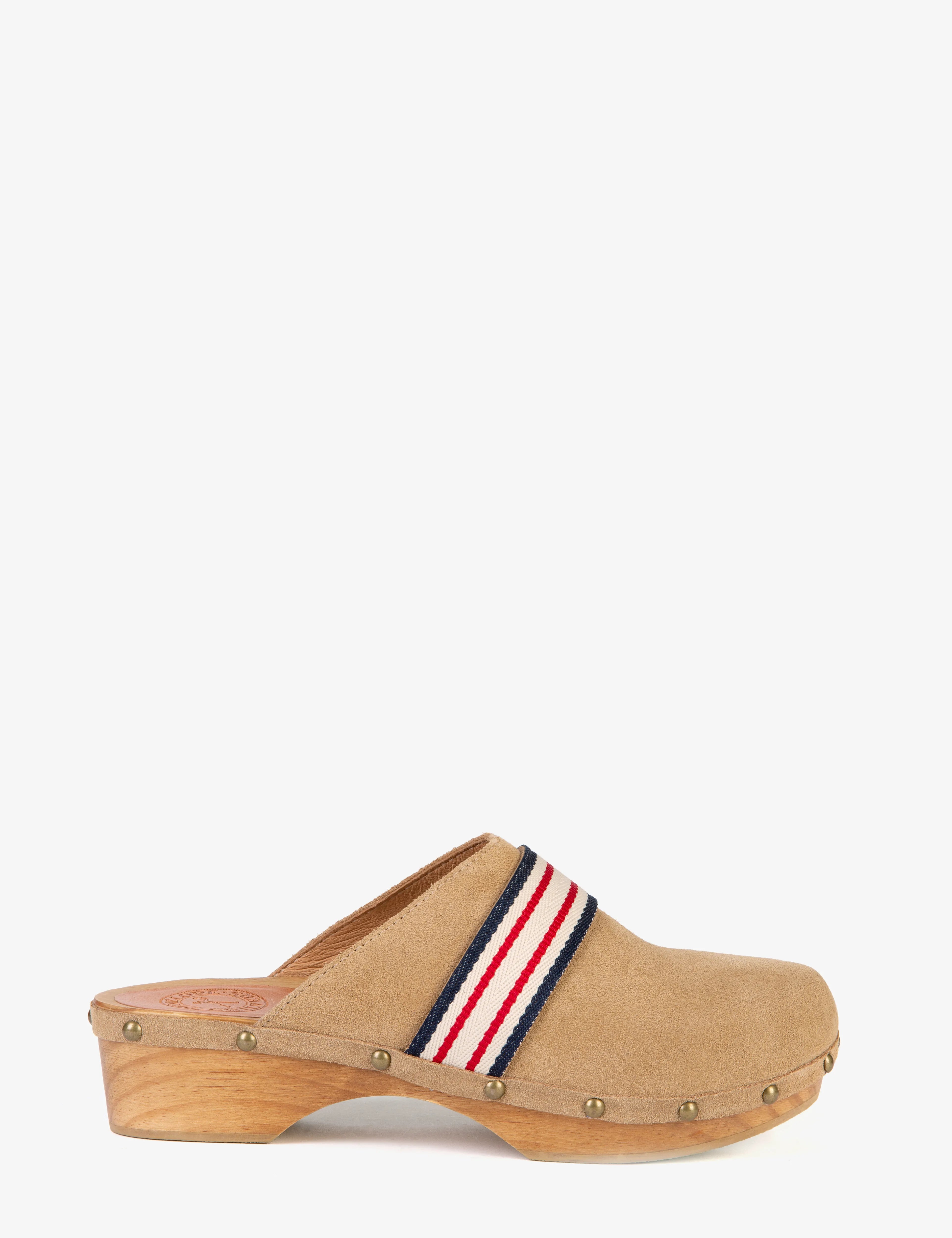 Low Suede Clog - Camel