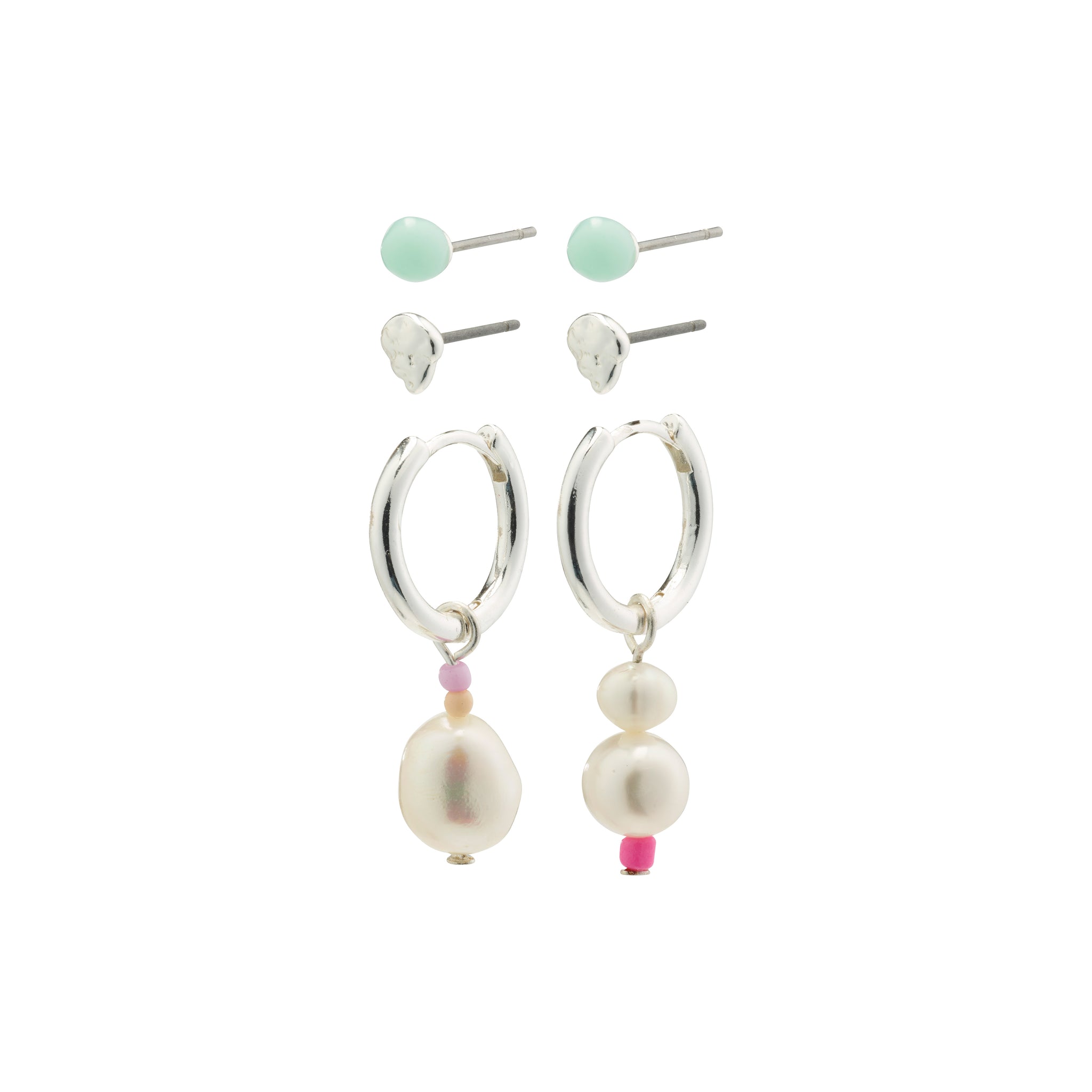 Energetic 3-in-1 Earring Set - Silver Plated