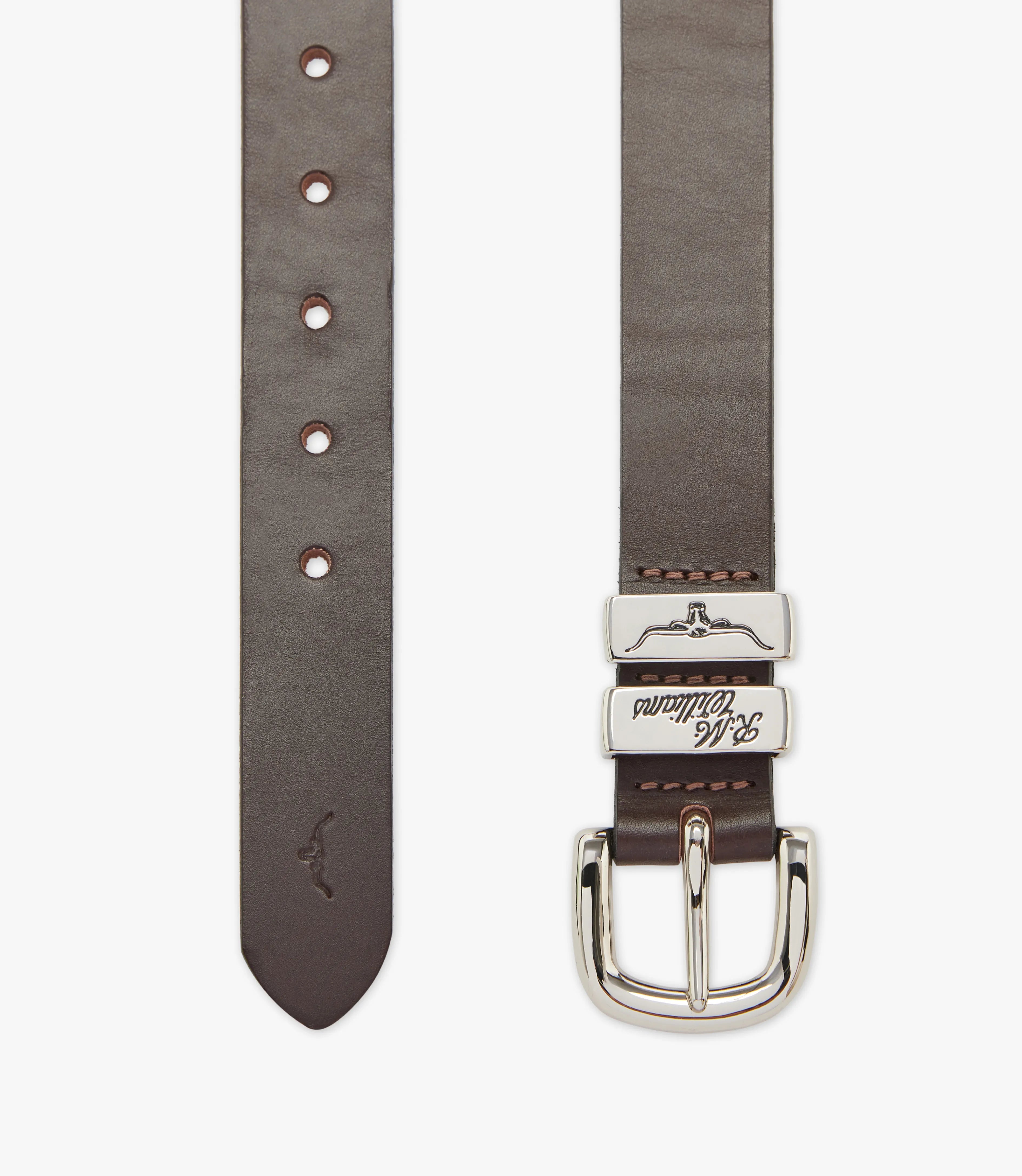 R.M.Williams 3 Piece Solid Hide Belt in Dark Tan