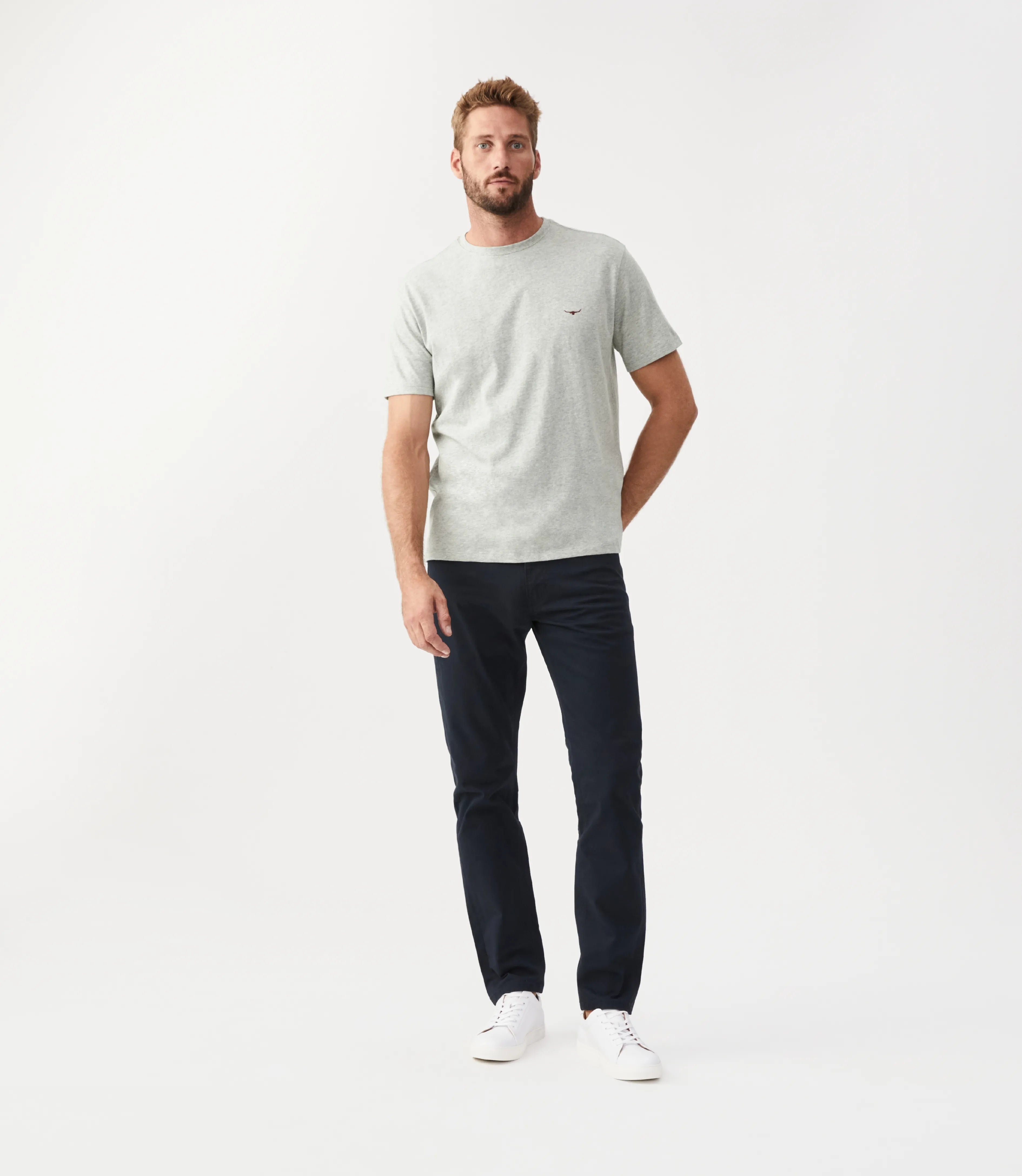 Parson T-shirt - Grey Marle/Chestnut