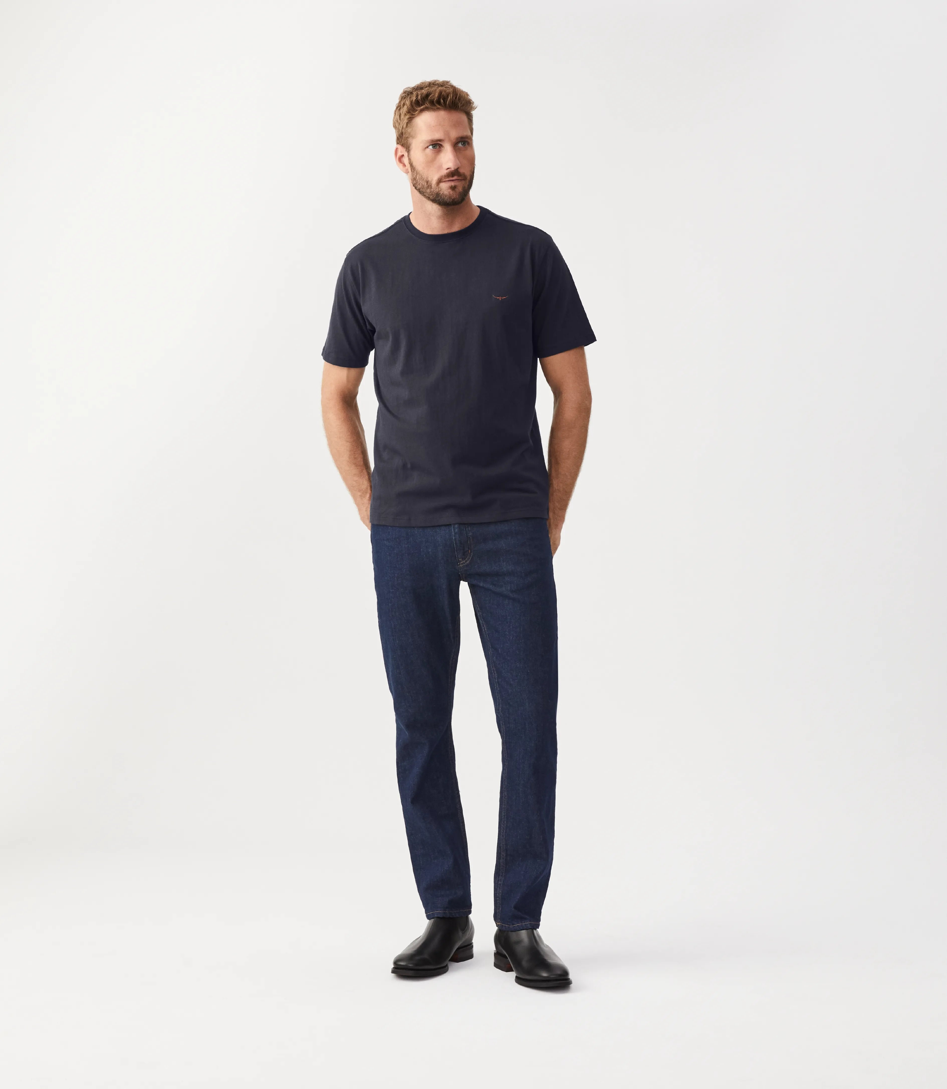 Parson T-shirt - Navy/Chestnut