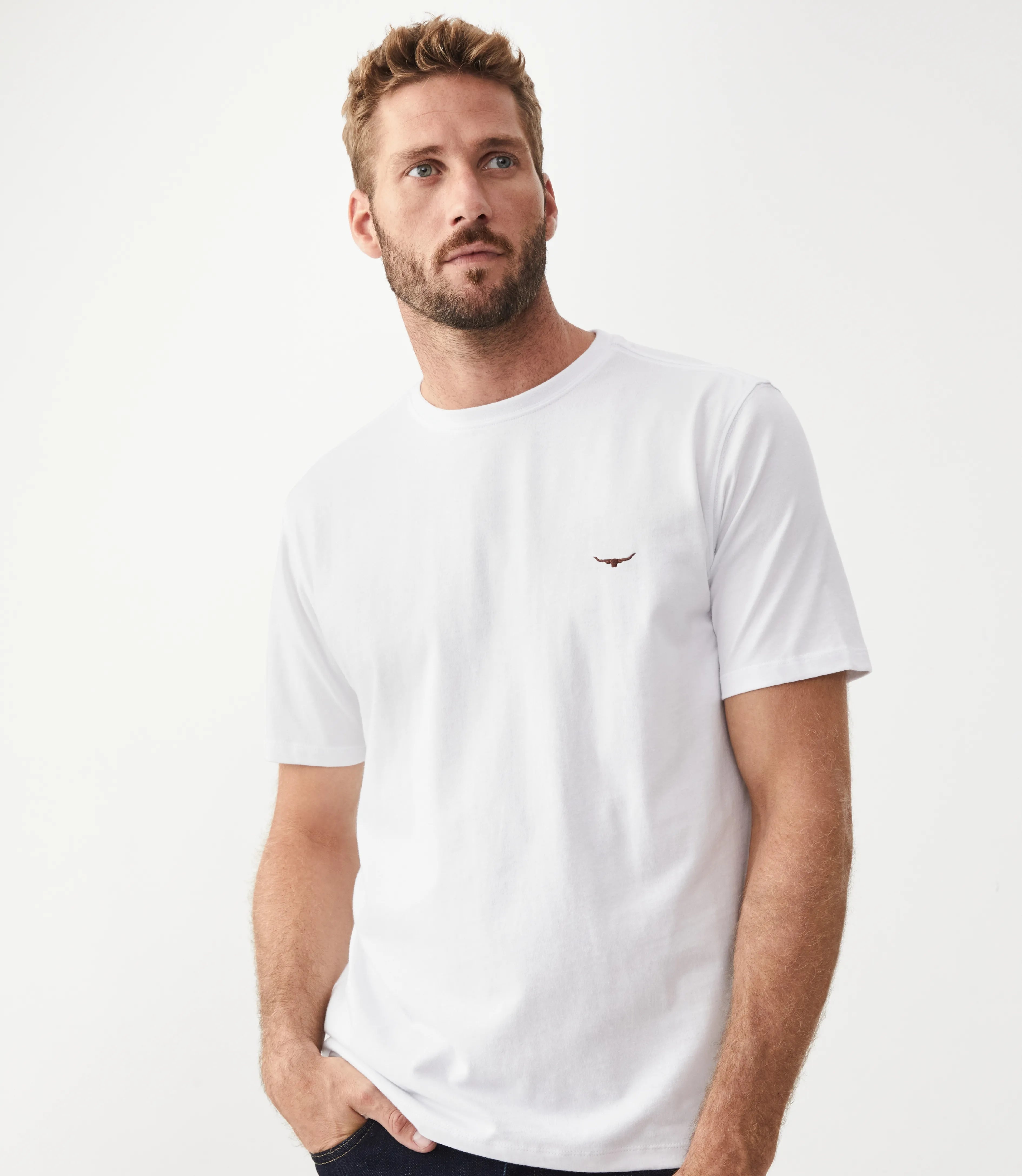 Parson T-shirt - White/Chestnut