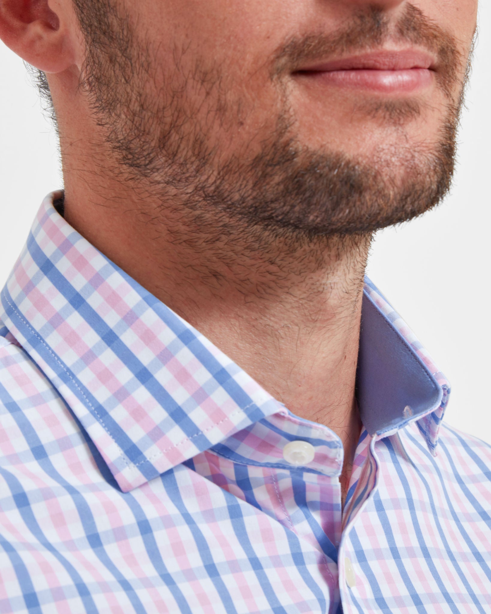 Hebden Tailored Shirt - Blue/Pink Check