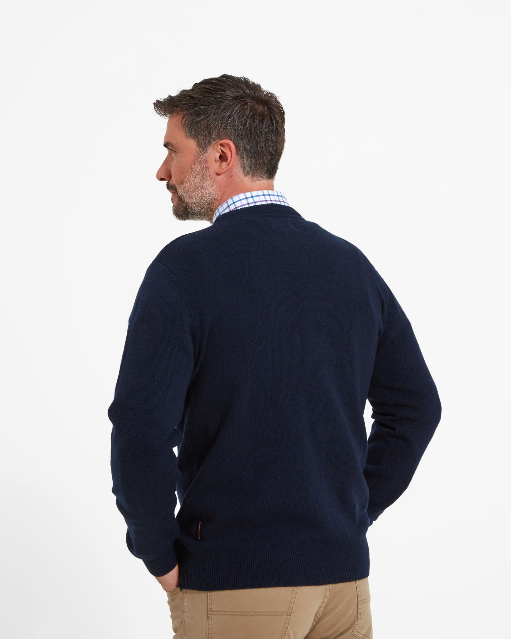 Lambswool Crew Neck Jumper - Navy