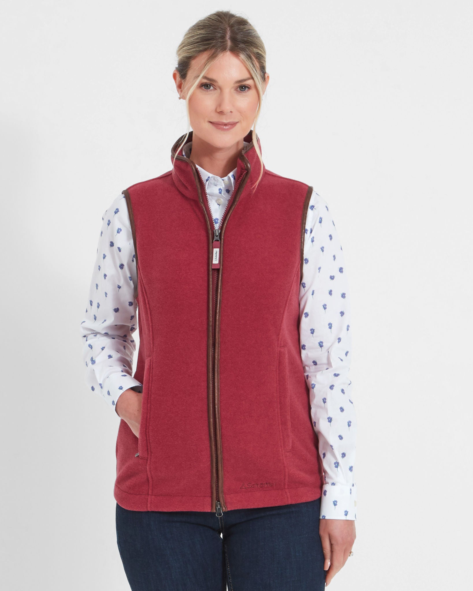 Lyndon Fleece Gilet - Pomegranate