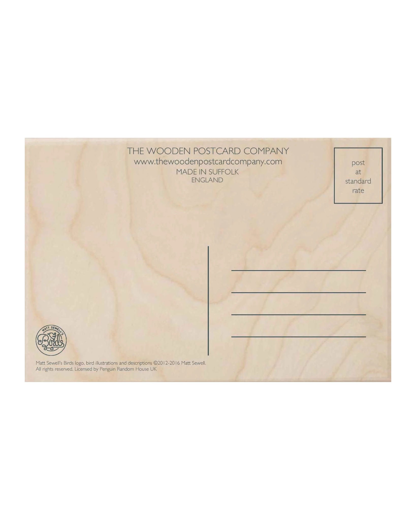 Green Woodpecker Wooden Postcard