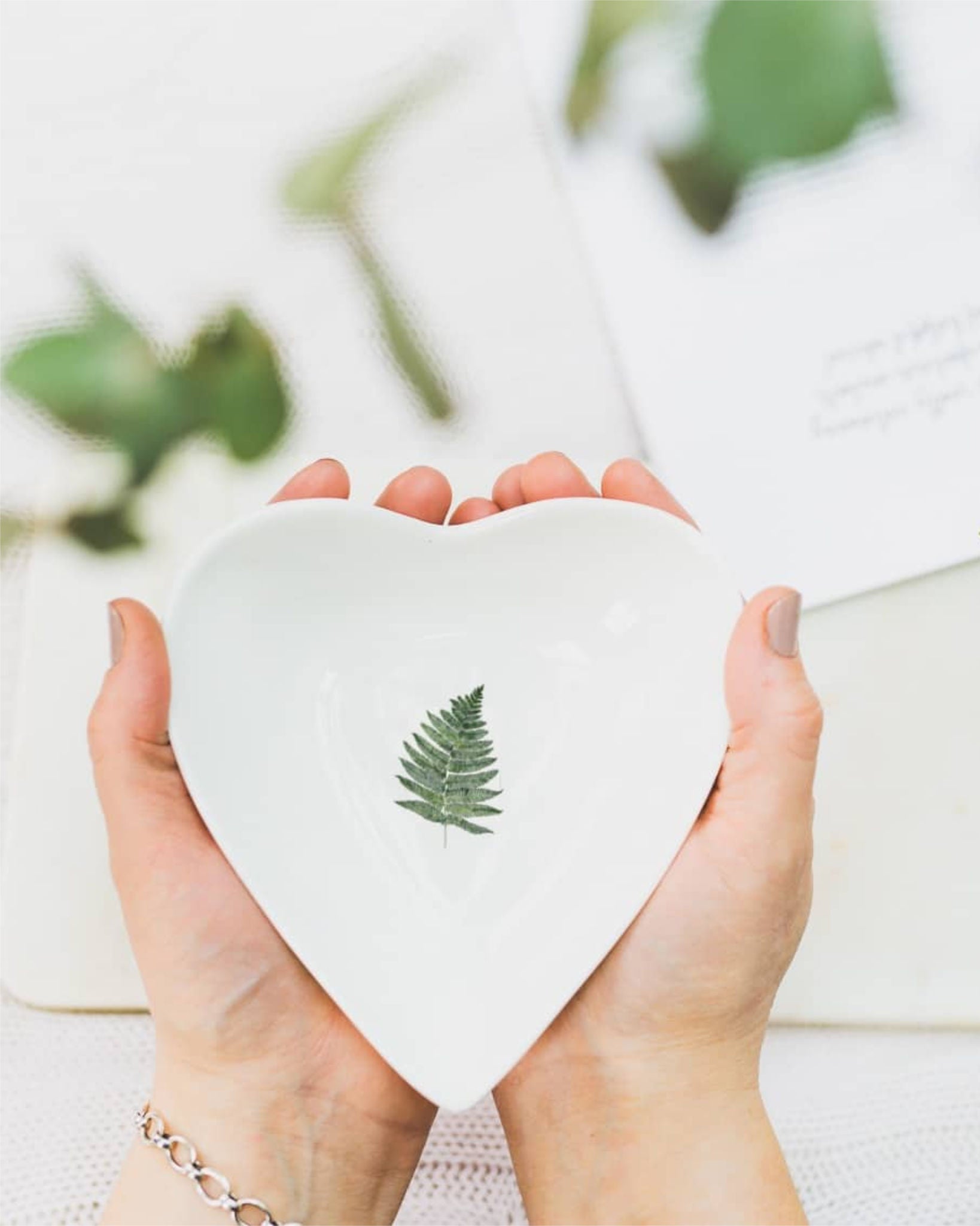 Woodland Fern Boxed Heart Dish