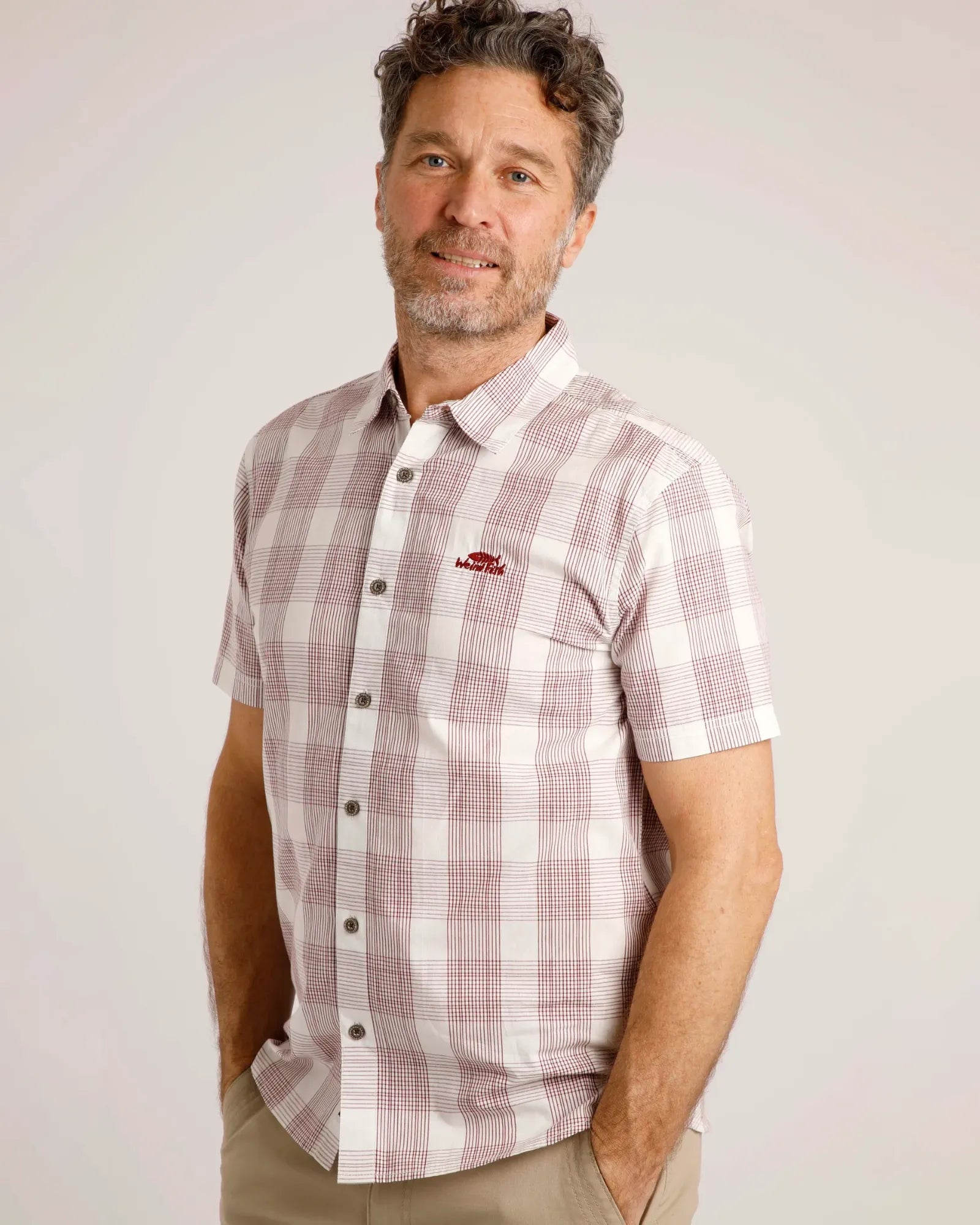 Judd Dusty White Short Sleeve Check Shirt