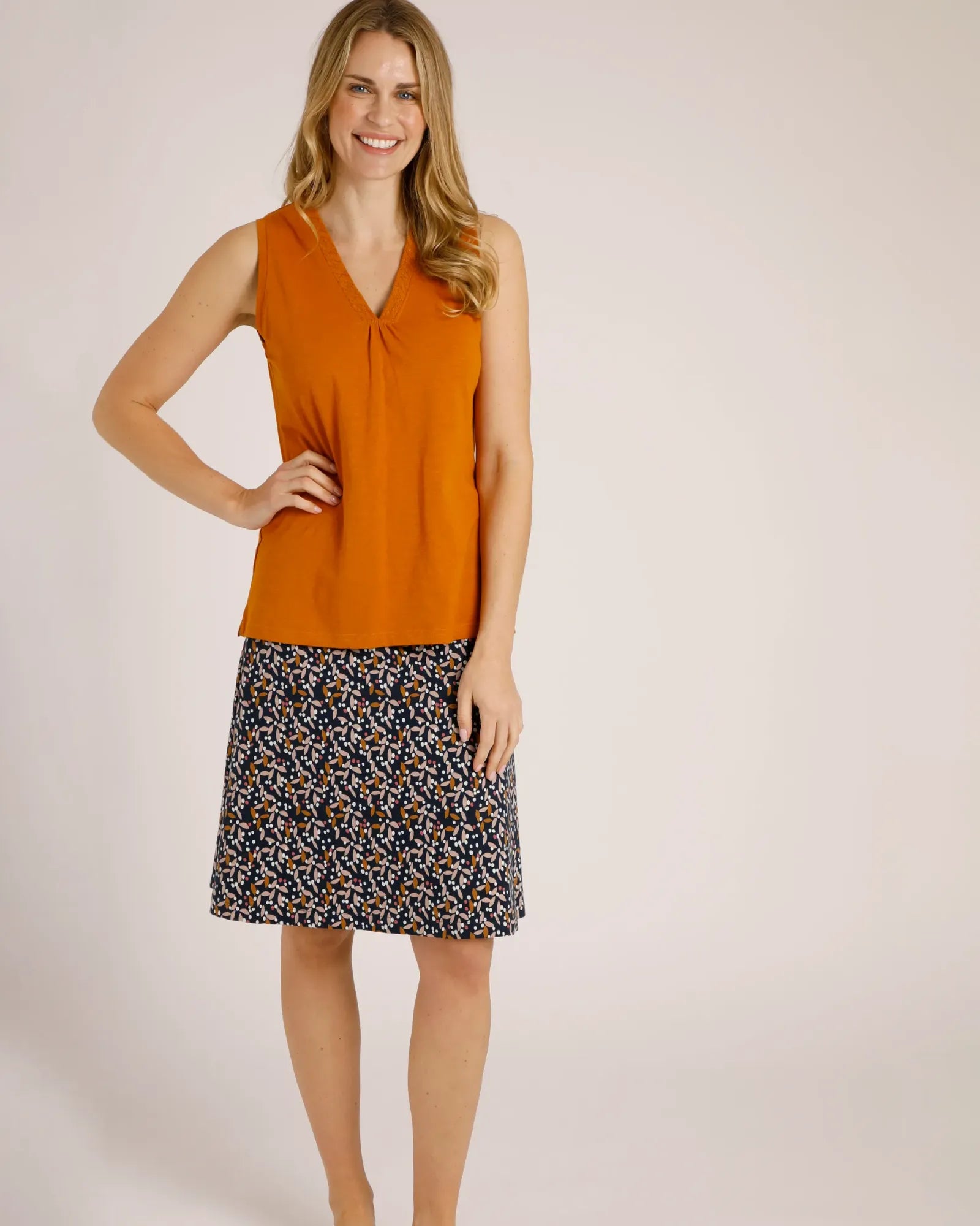 Malmo Organic Jersey Skirt - Dark Navy