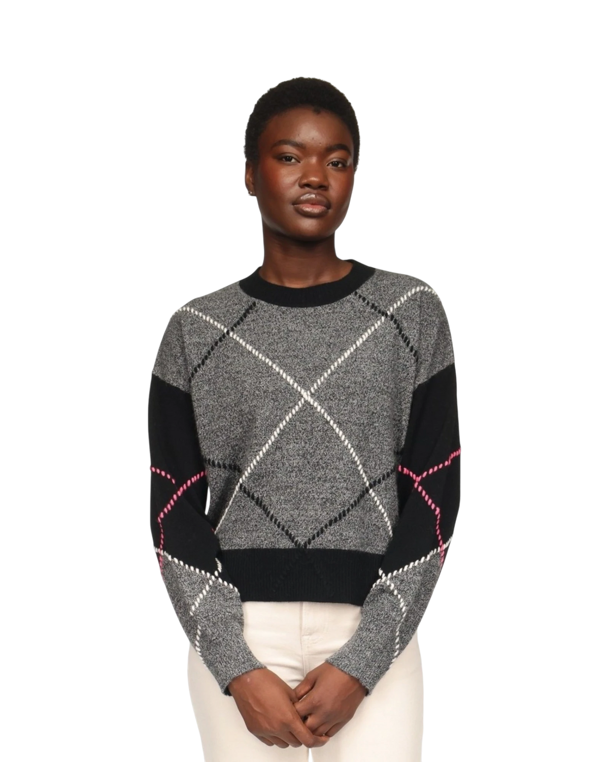 Highland Argyle Crew - White Black