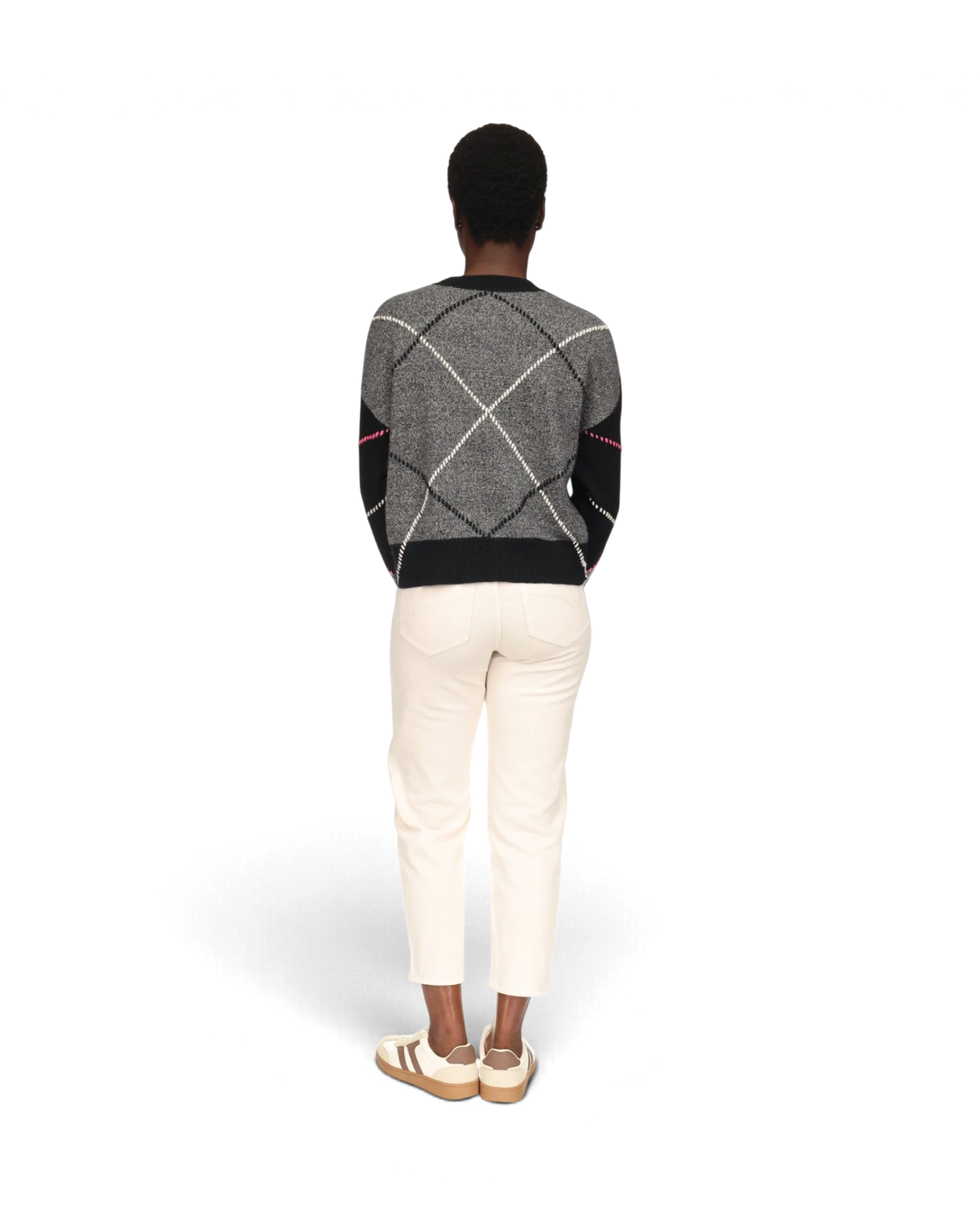 Highland Argyle Crew - White Black