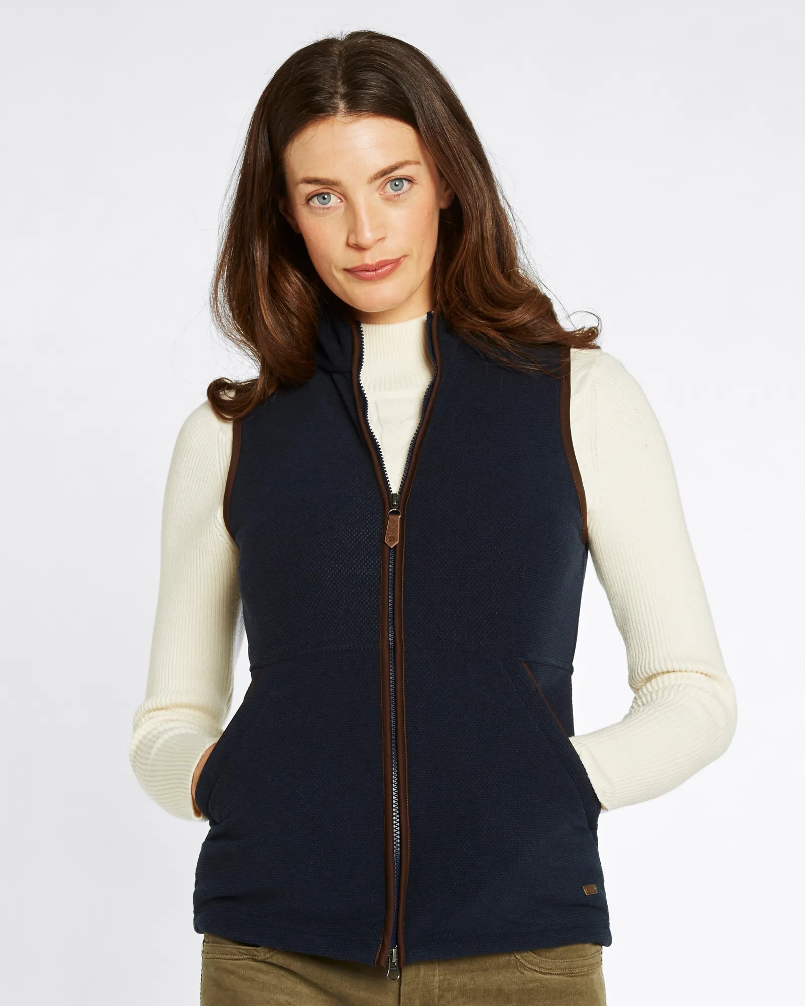 Carbury Navy Women's Fleece Gilet