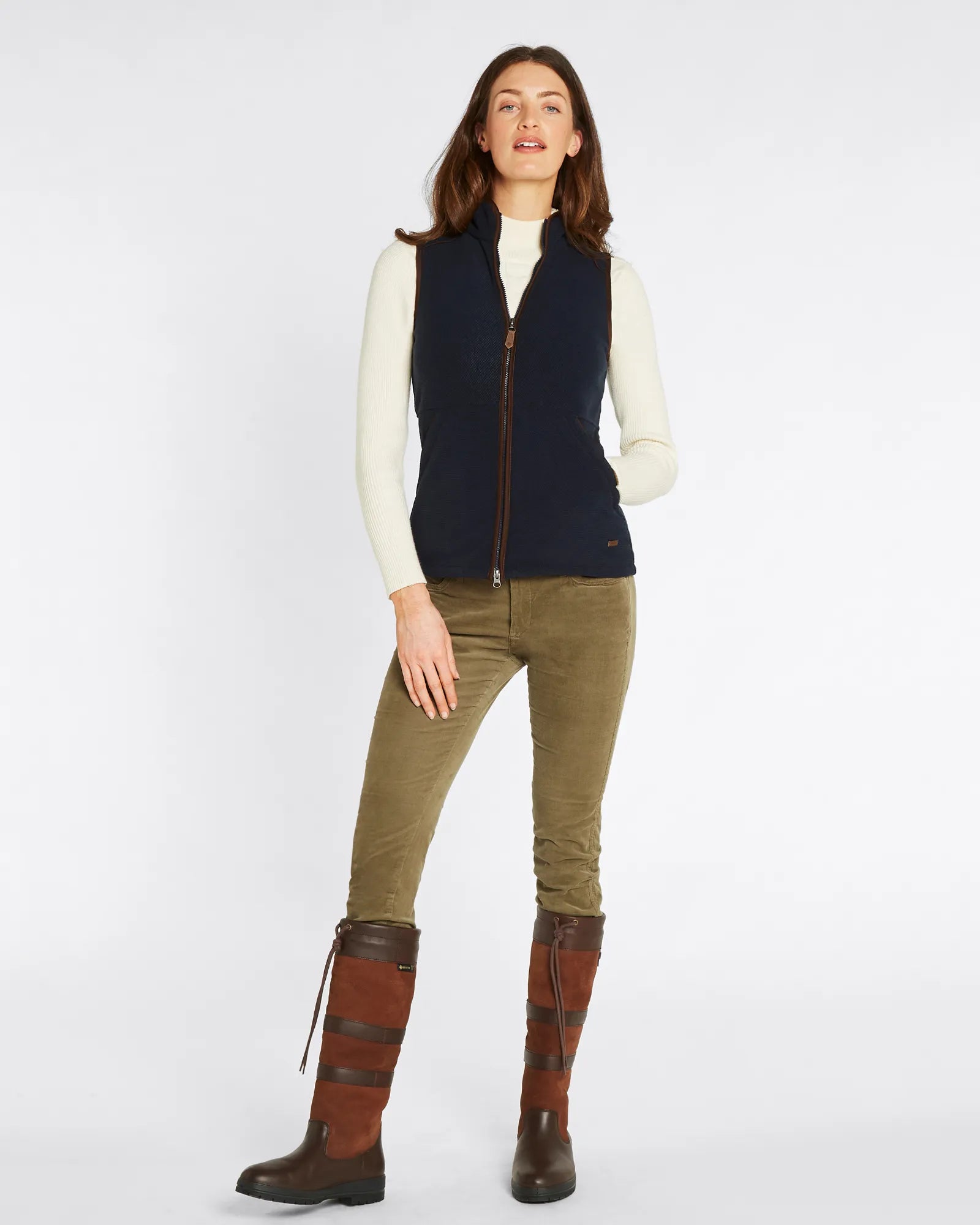 Carbury Navy Women's Fleece Gilet