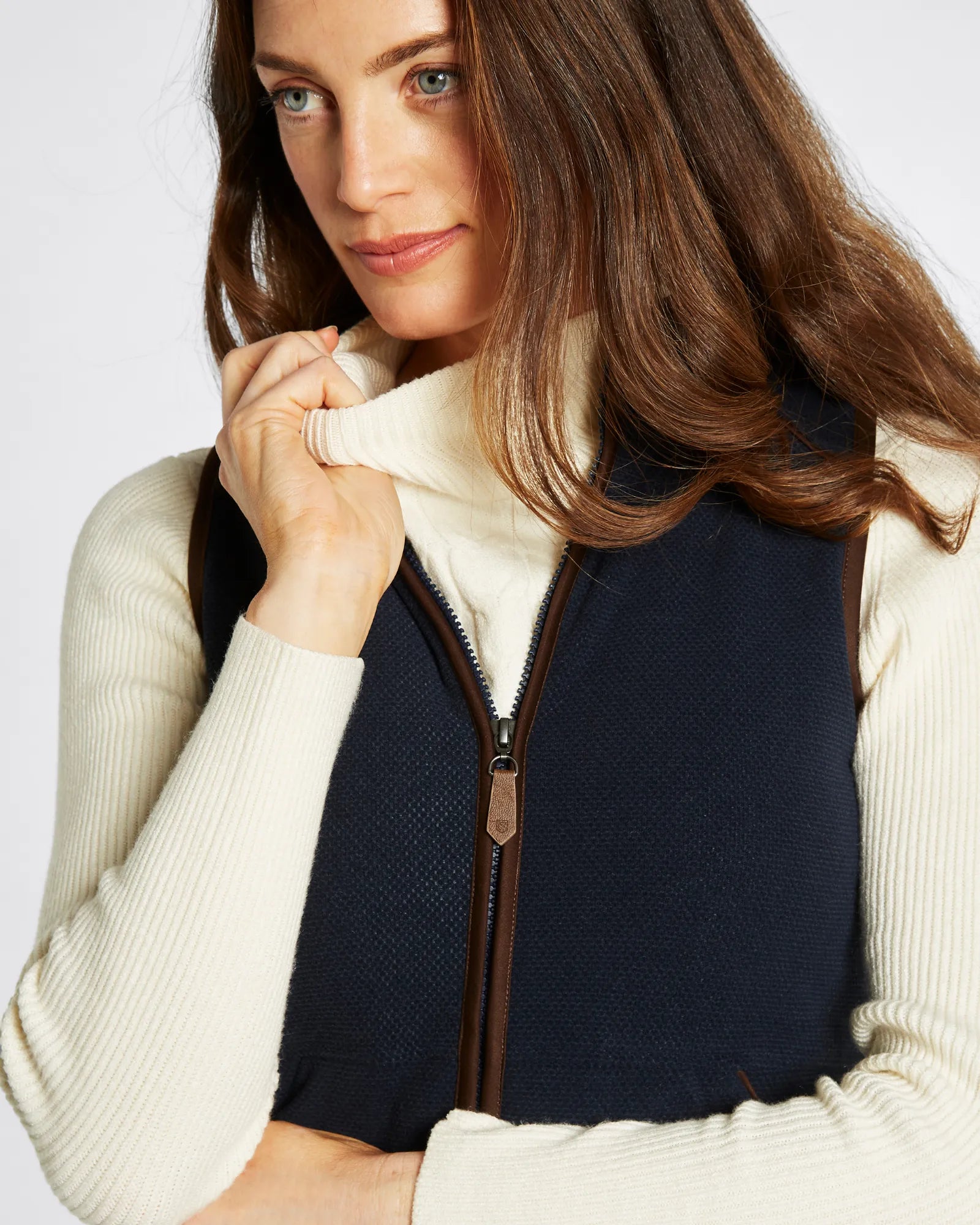 Carbury Navy Women's Fleece Gilet
