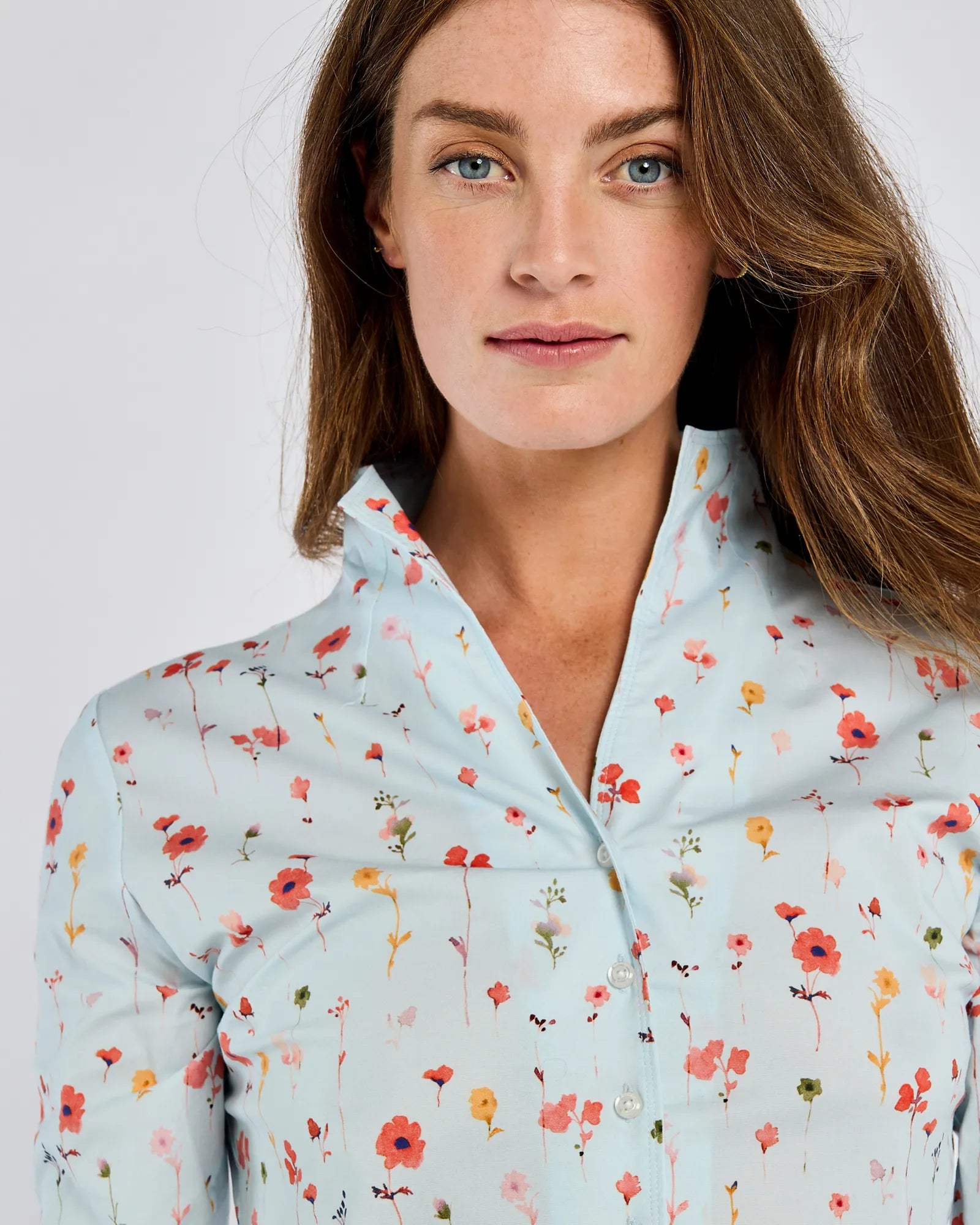 Fuchsia Blouse - Pale Blue