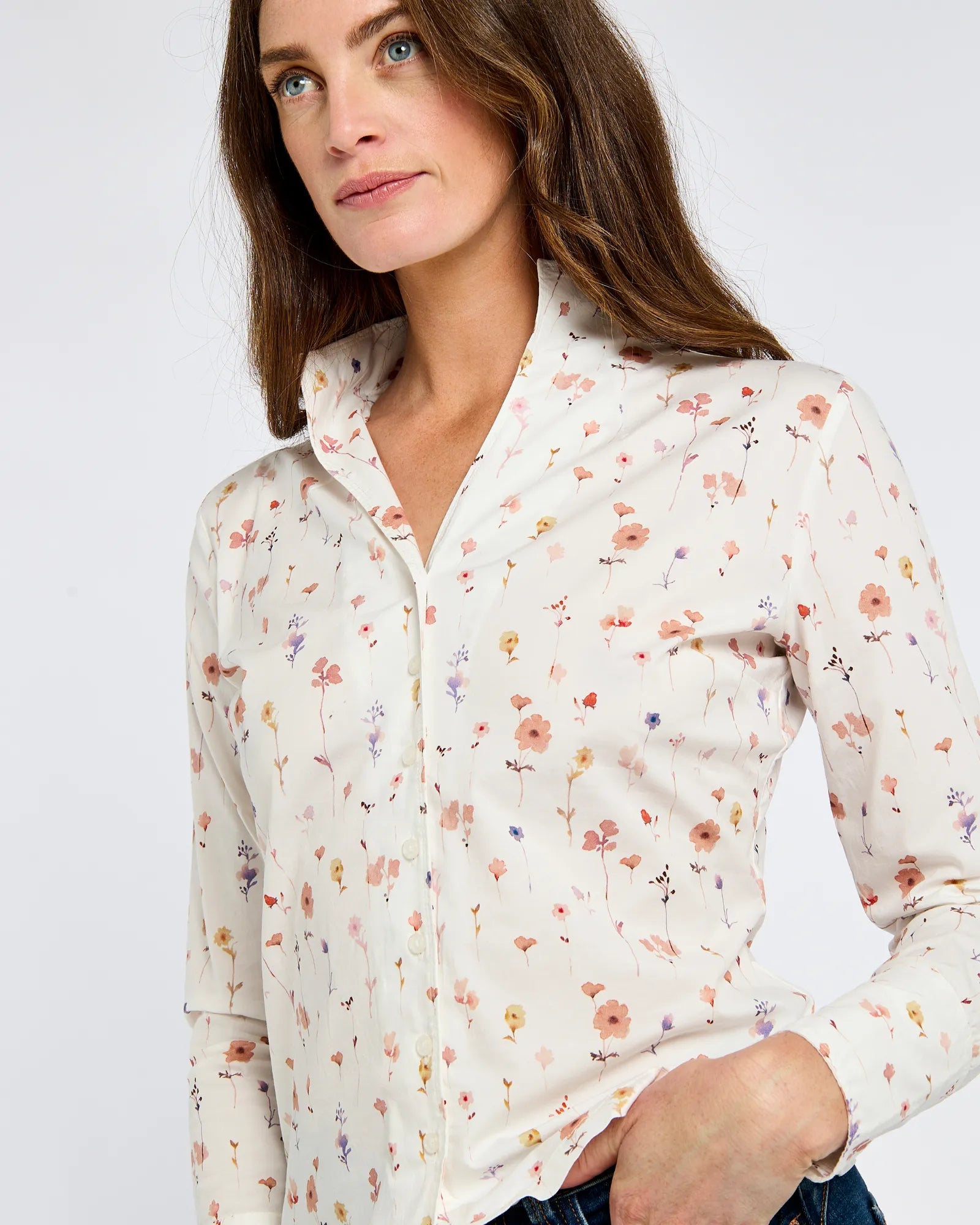 Fuchsia Blouse - White