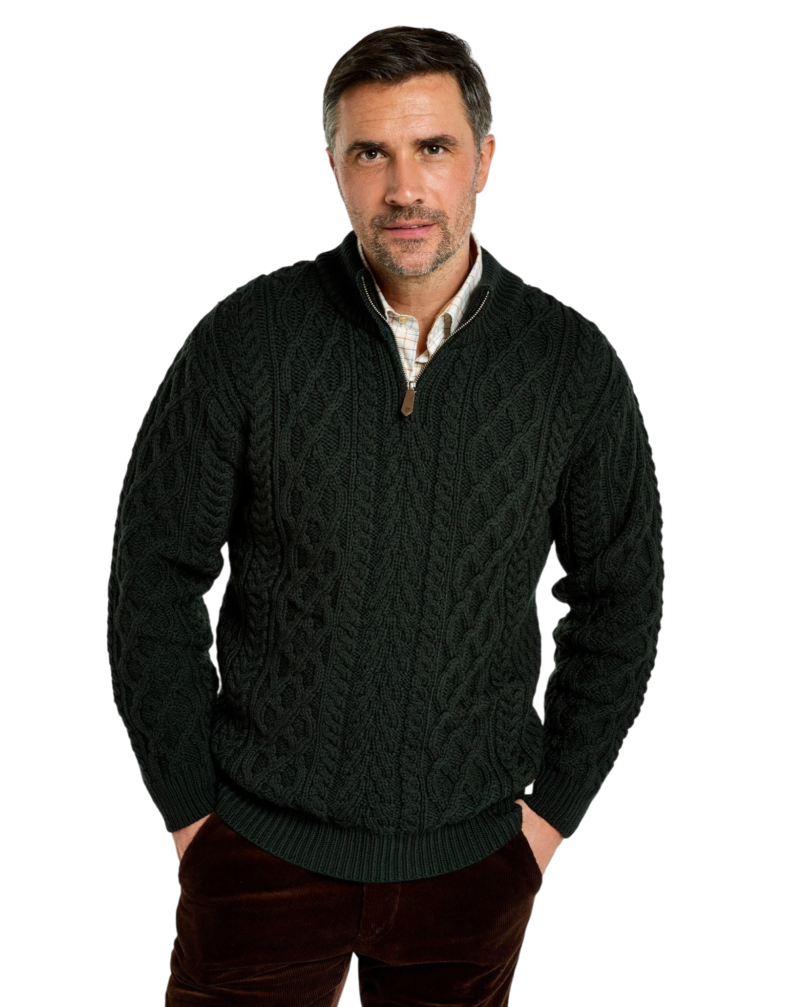 Henihan Quarter Zip Jumper - Olive