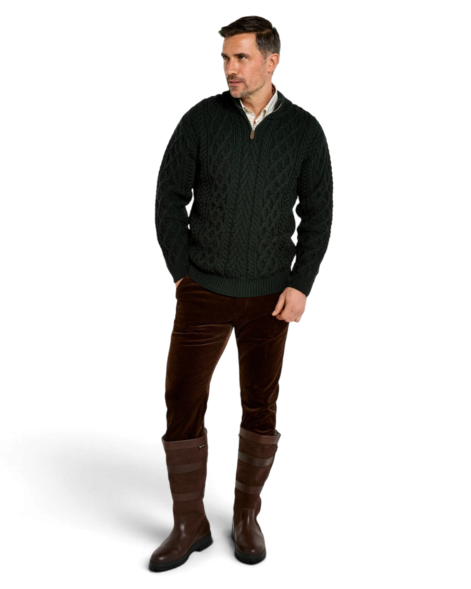 Henihan Quarter Zip Jumper - Olive