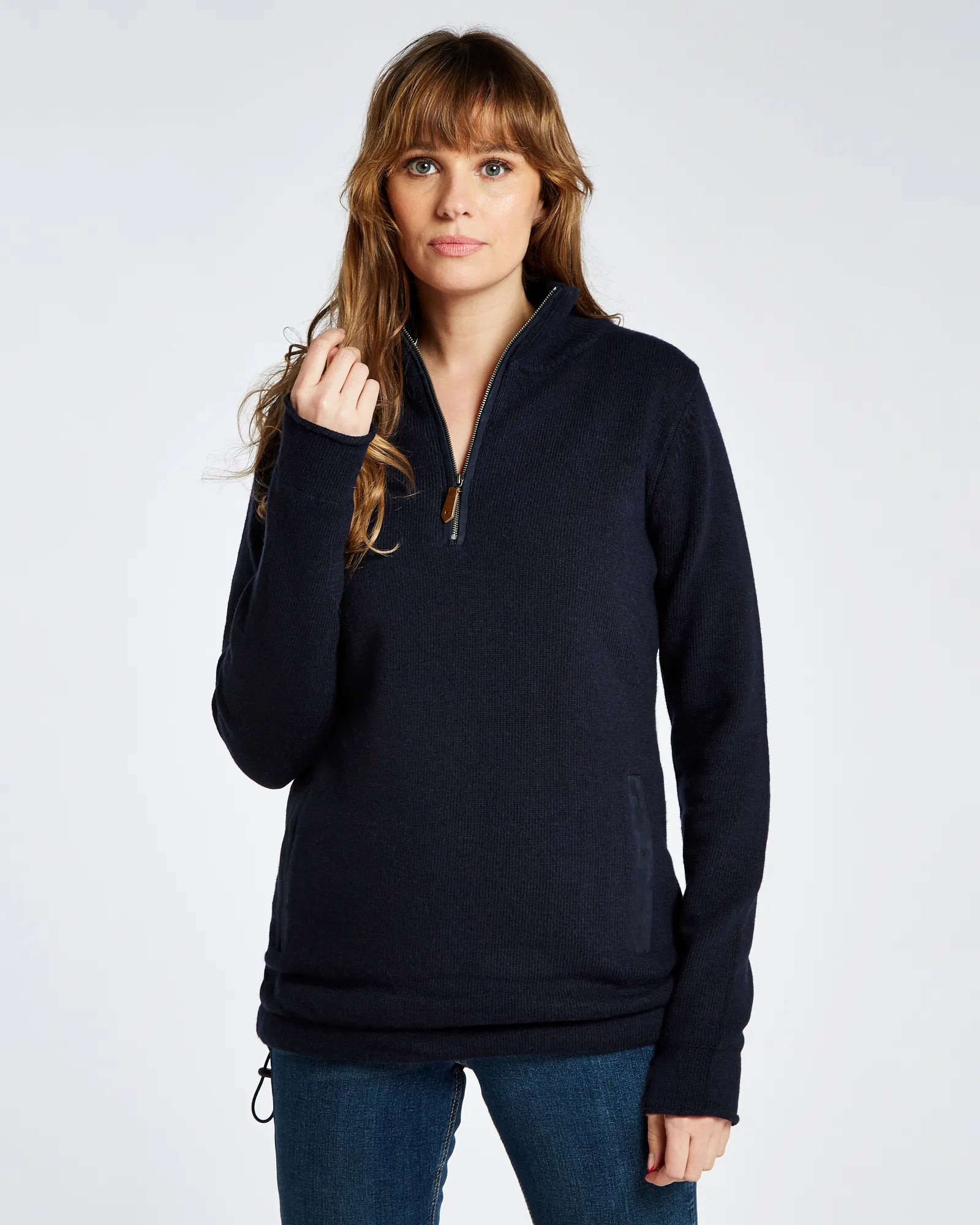 Morrisey Zip Neck Sweater - Navy