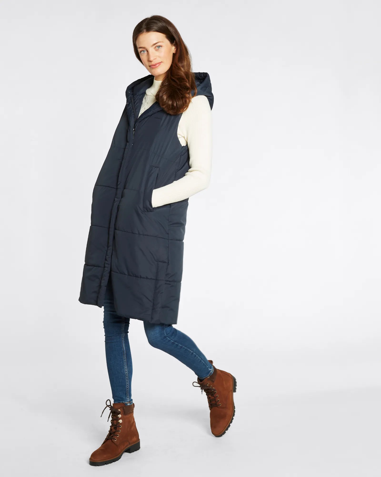 Ryan Women's Hooded Gilet - Navy