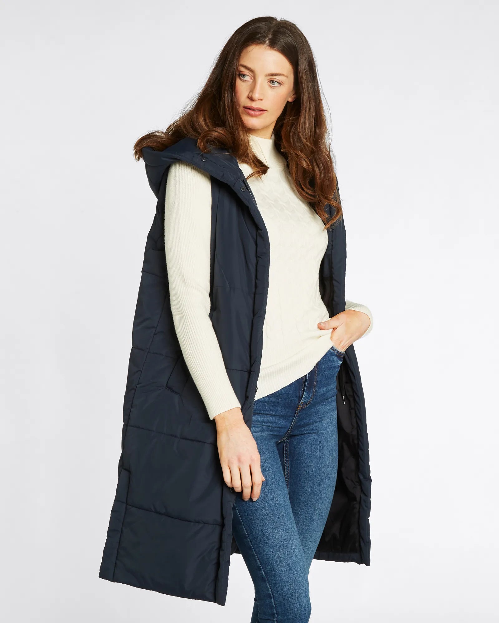 Ryan Women's Hooded Gilet - Navy