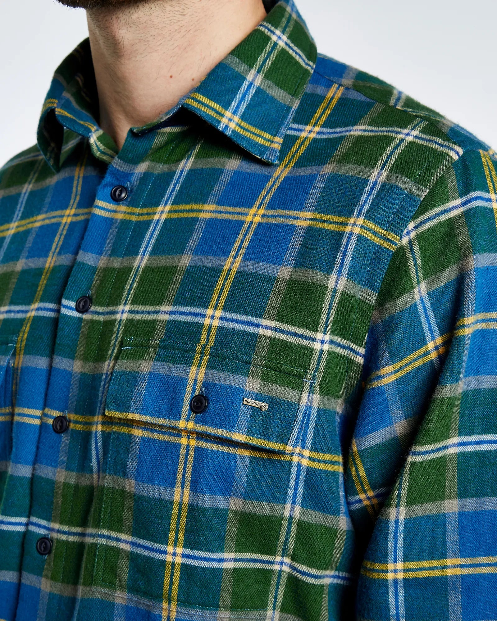 Shelbourne Check Flannel Shirt - Verdigris