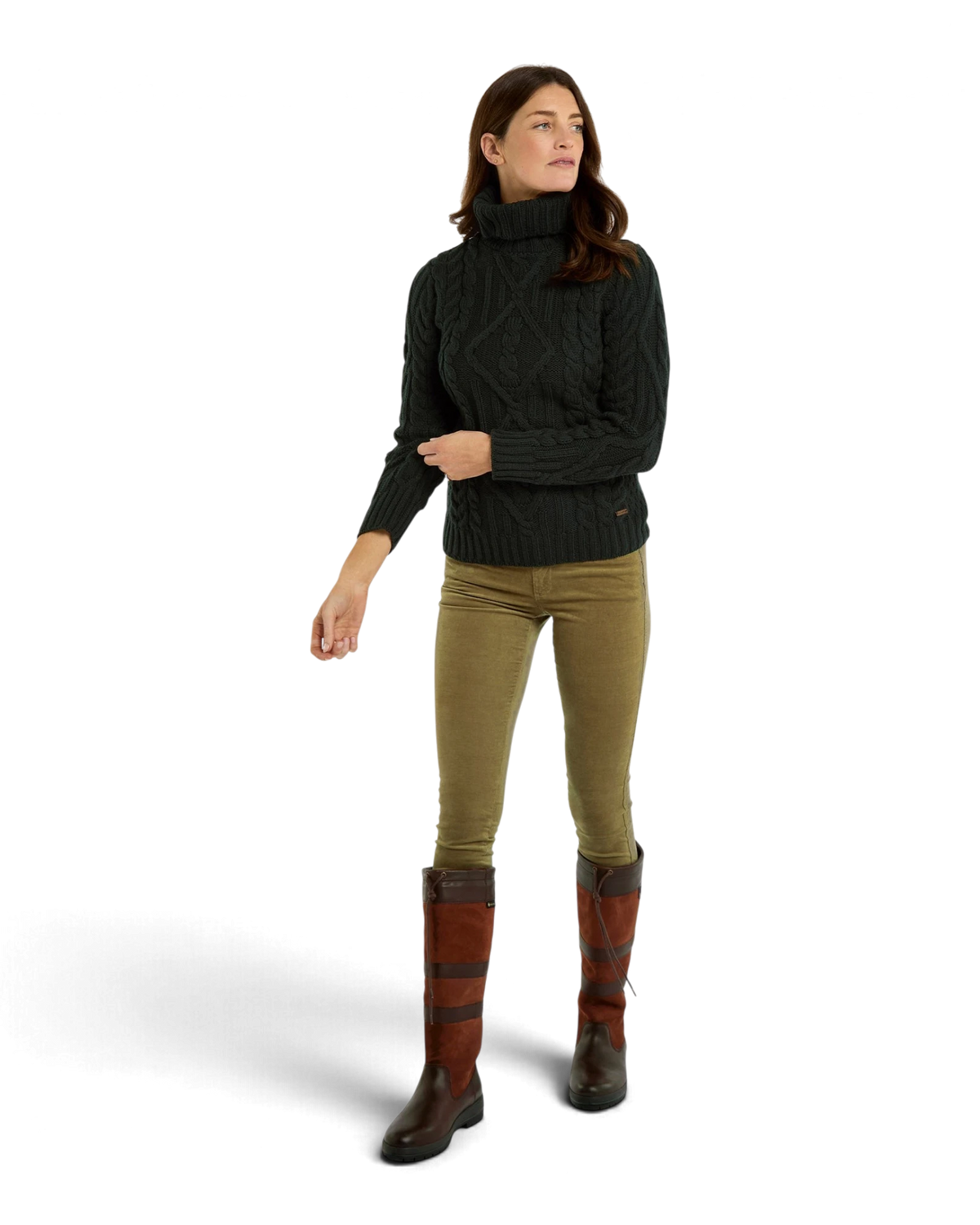 Somers Roll-Neck Jumper - Olive