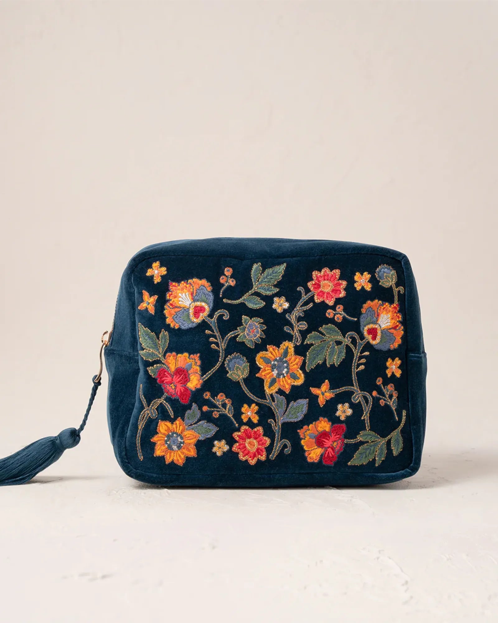Botanical Garden Wash Bag - Ink Blue