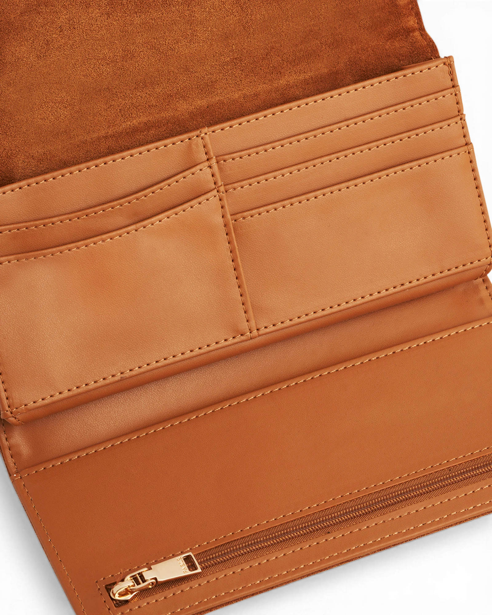 Floral Embroidered Purse - Tan