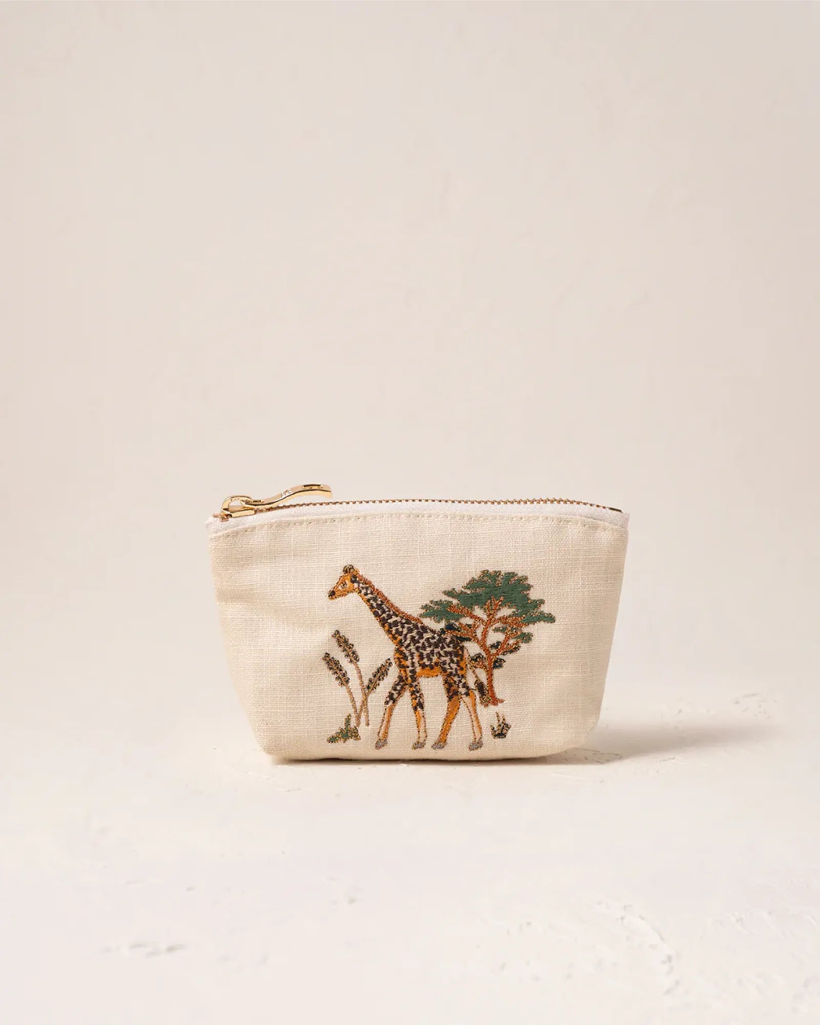 Giraffe Herd Cream Coin Purse