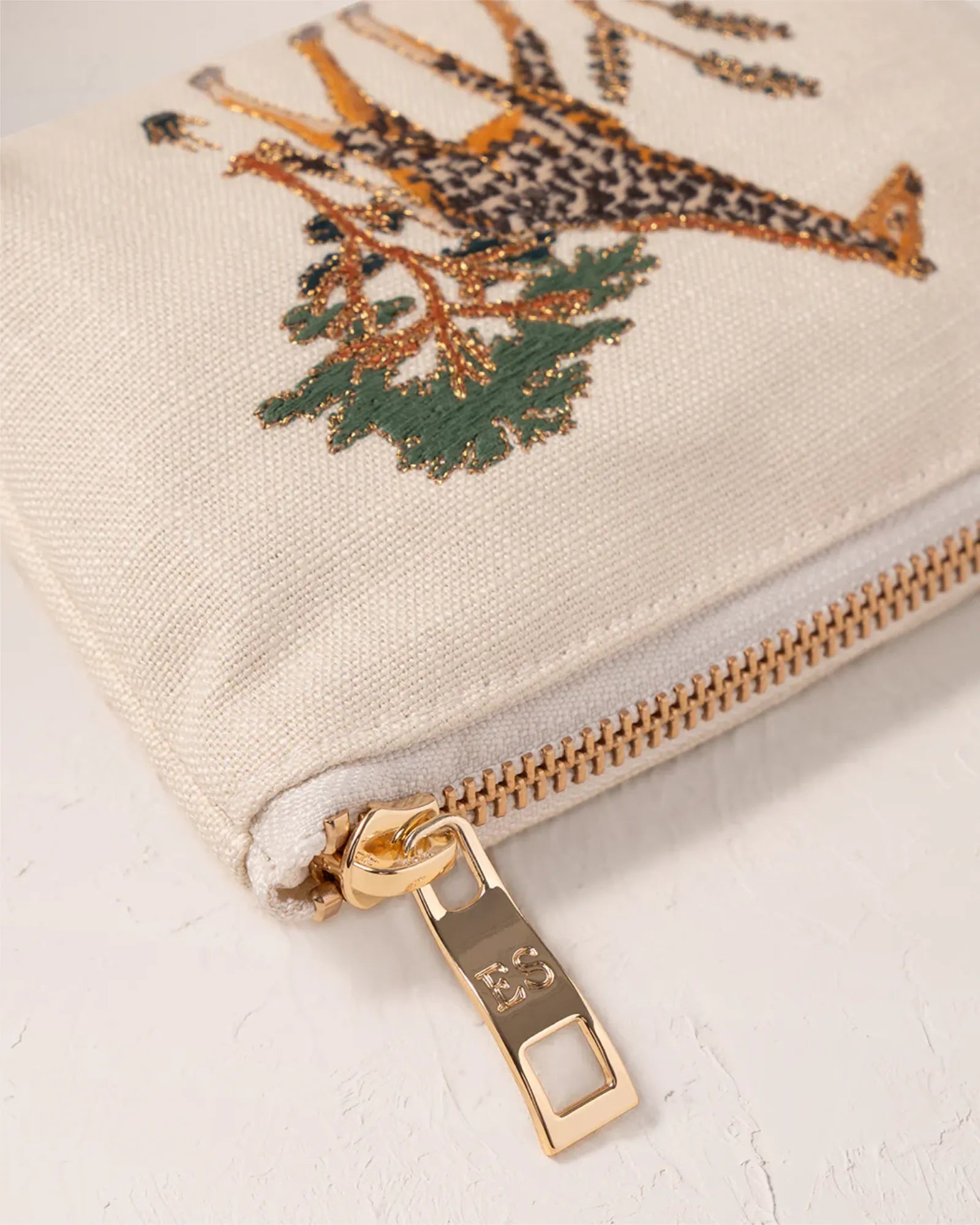 Giraffe Herd Cream Coin Purse