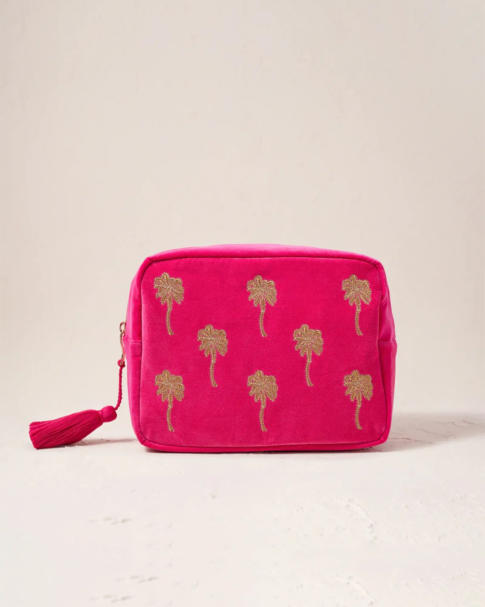 Gold Palm Pink Wash Bag