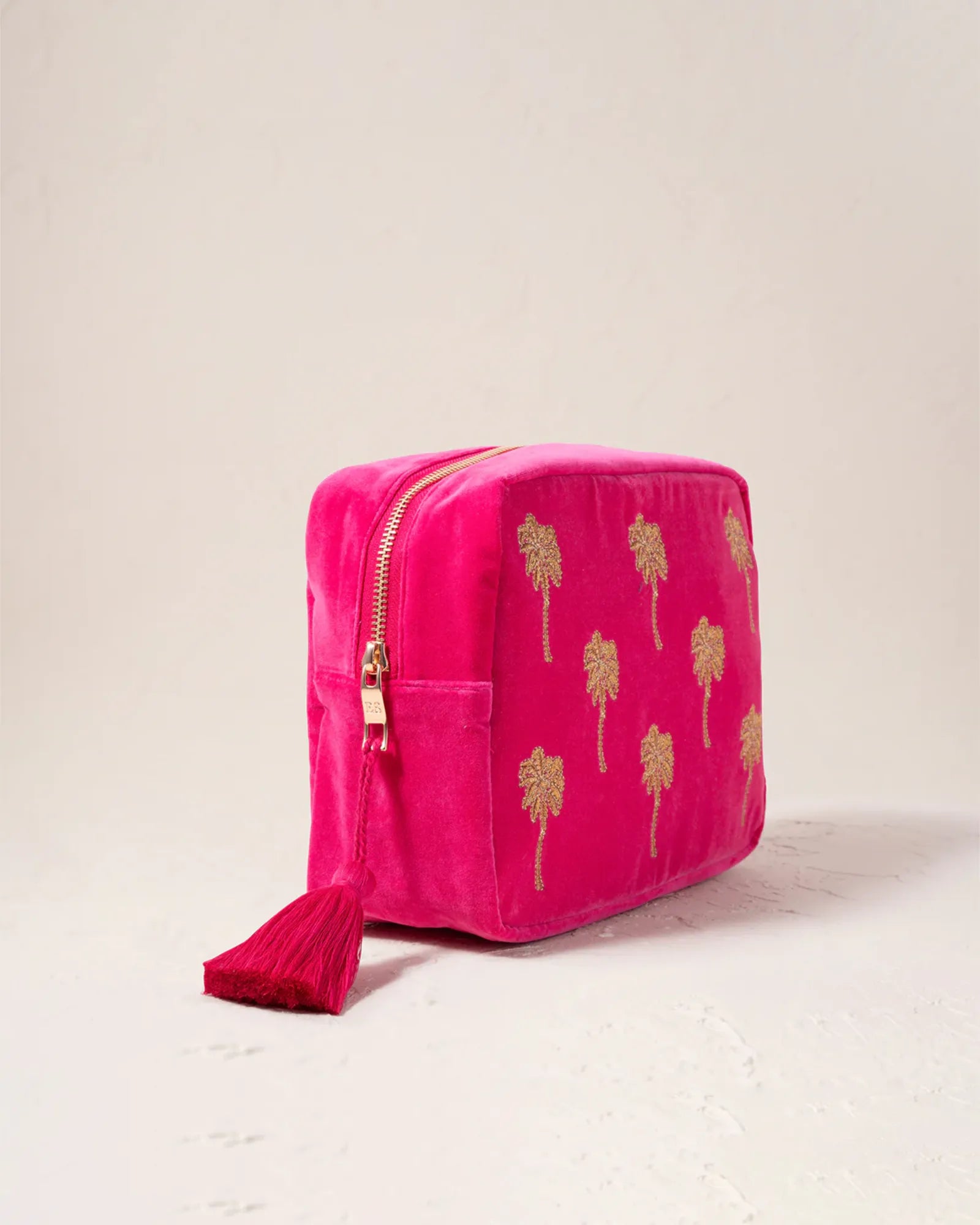 Gold Palm Pink Wash Bag