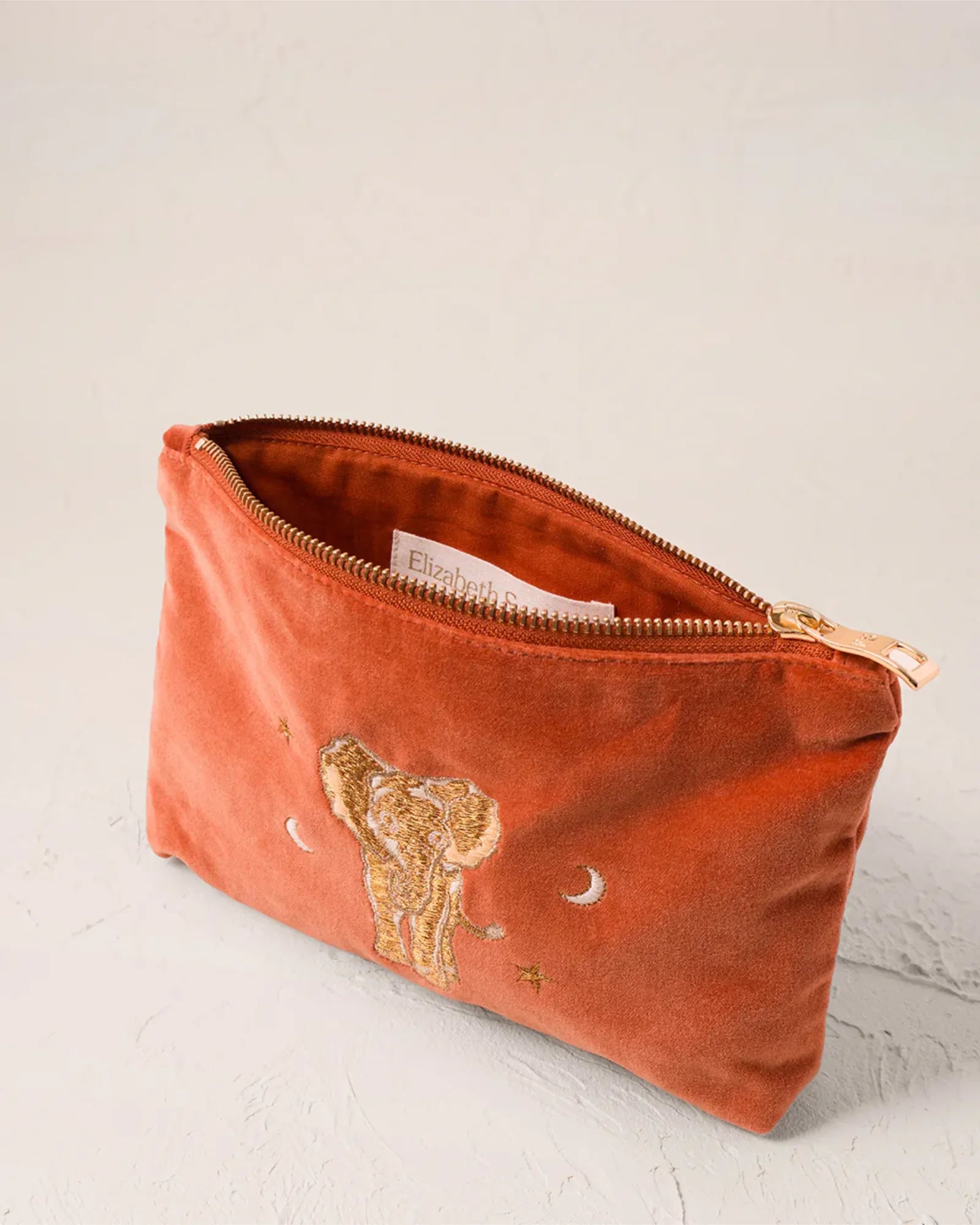 Golden Elephants Rust Mini Pouch
